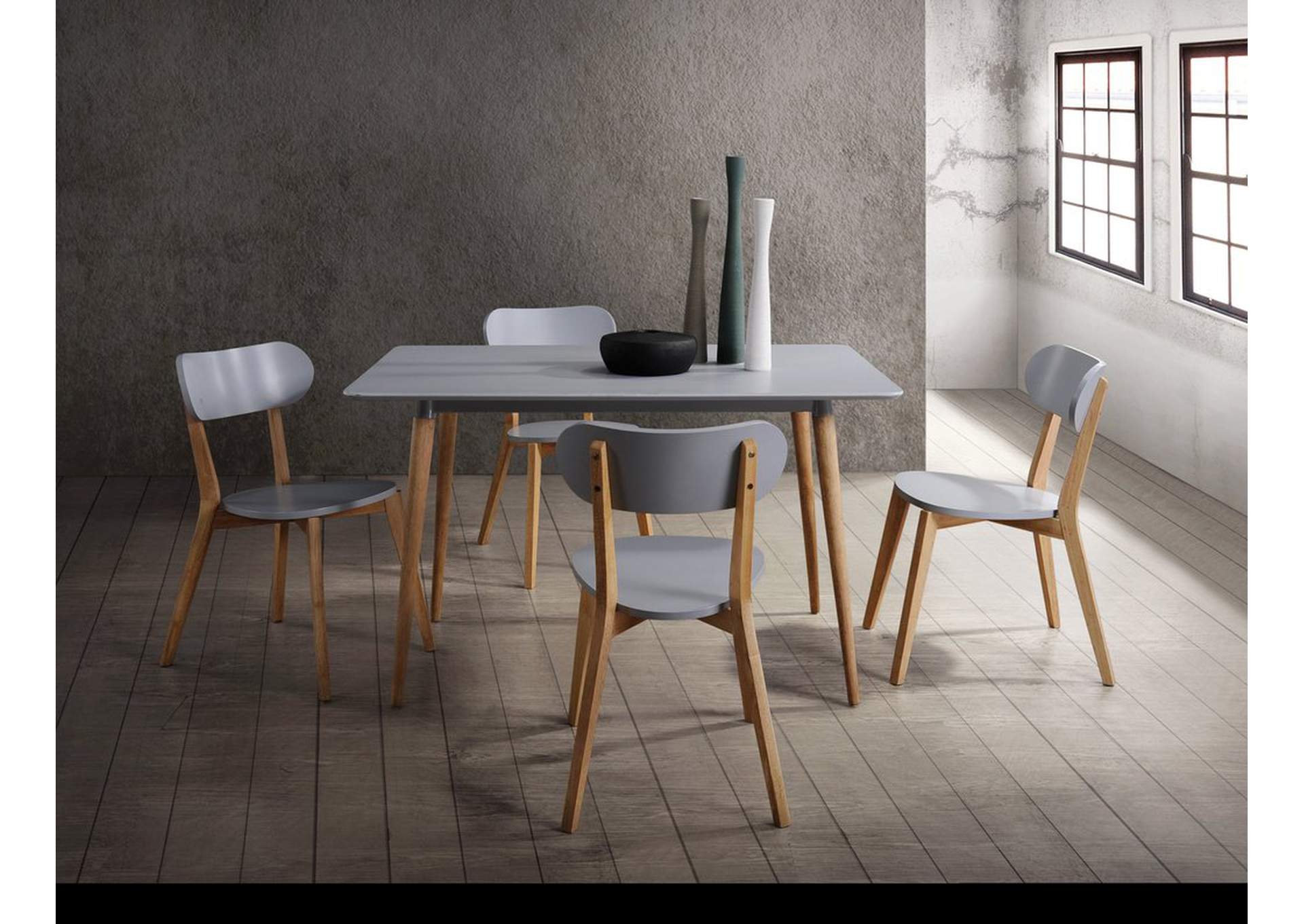 Gray Dining Table, Finish Top,Homelegance