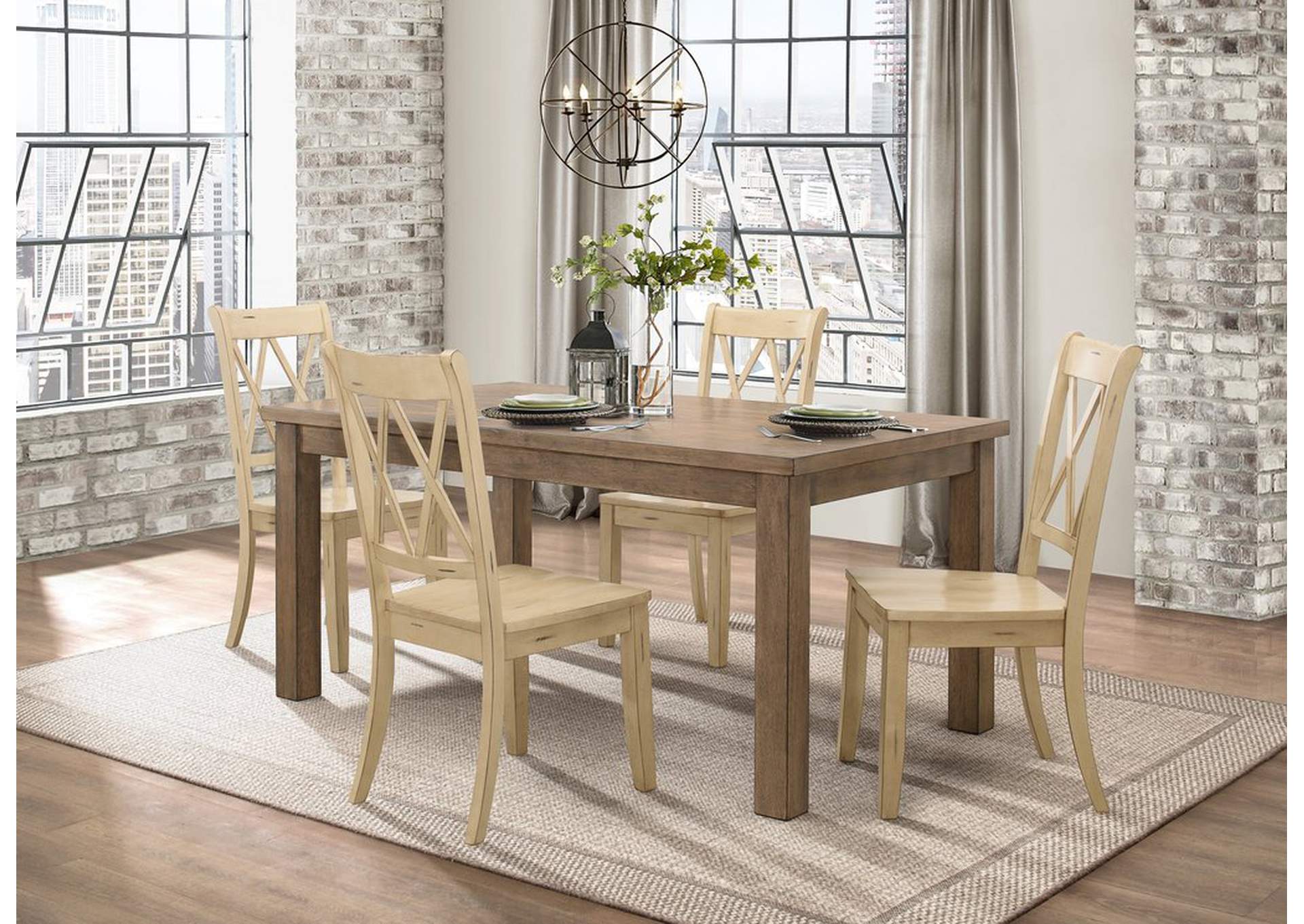 Side Chair, Buttermilk Sand Thru,Homelegance