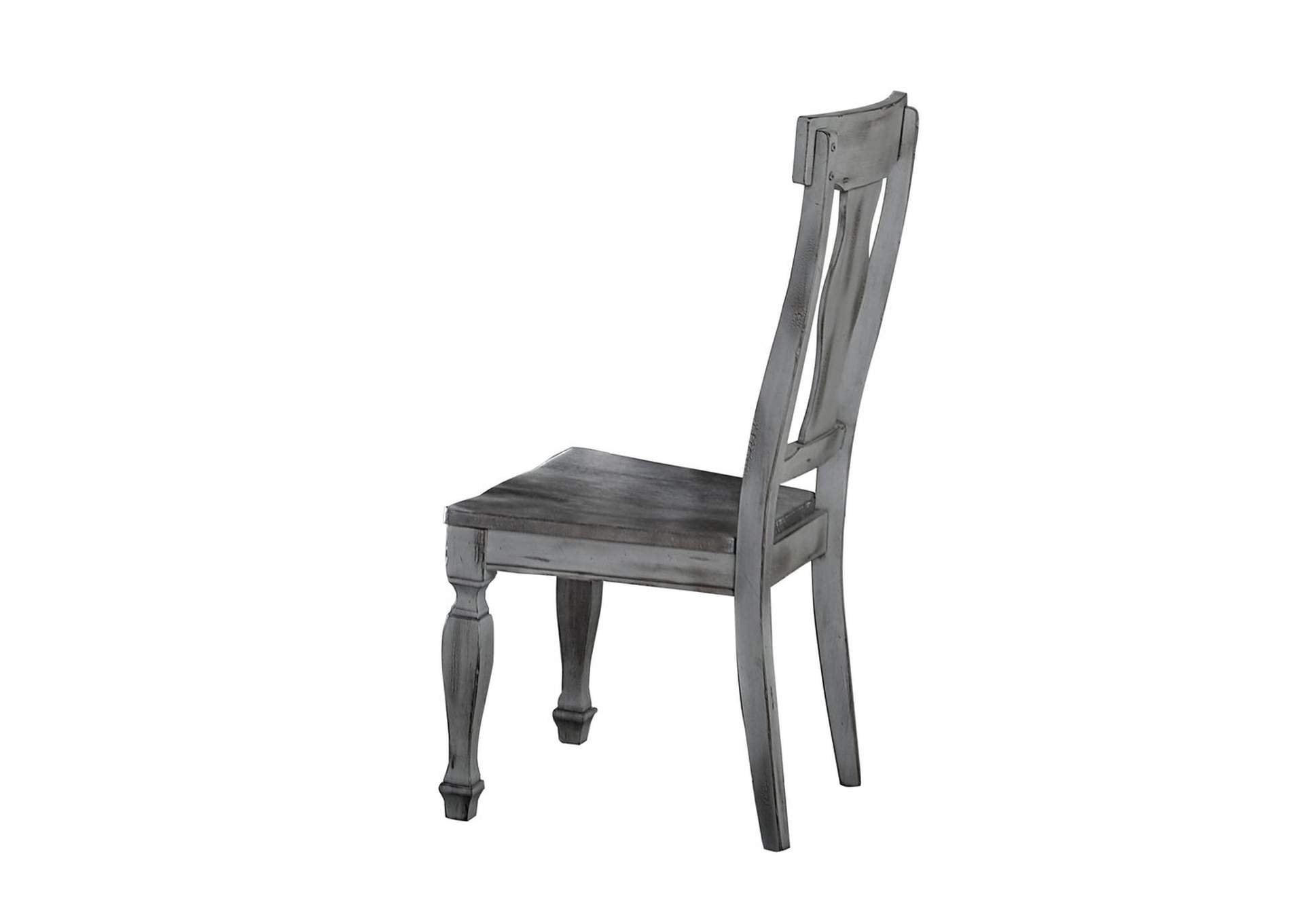 Side Chair, Antique Grey & Coffee,Homelegance