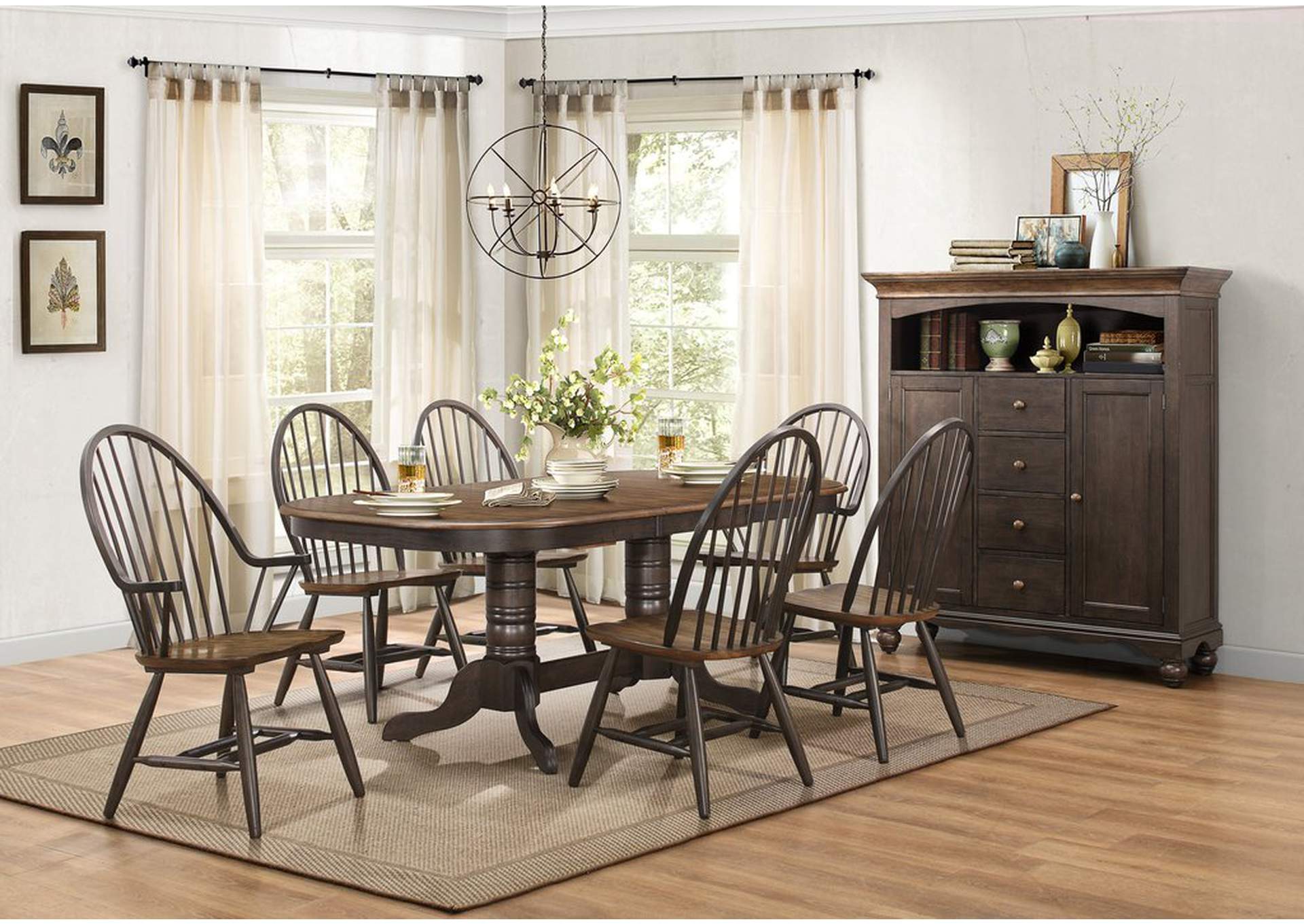 Deluxe Windsor Dining Chair W/Arms, Solid Wd,Homelegance