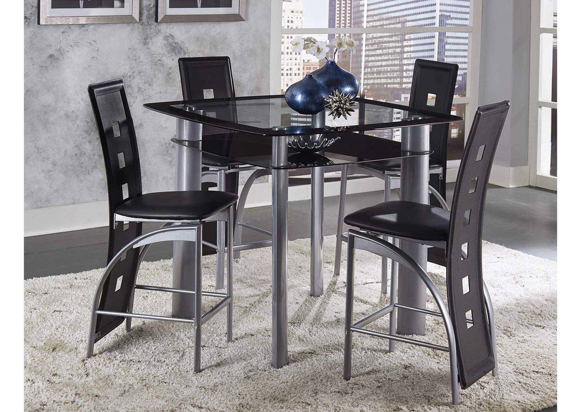 Counter Height Chair, Blk Pvc,Homelegance