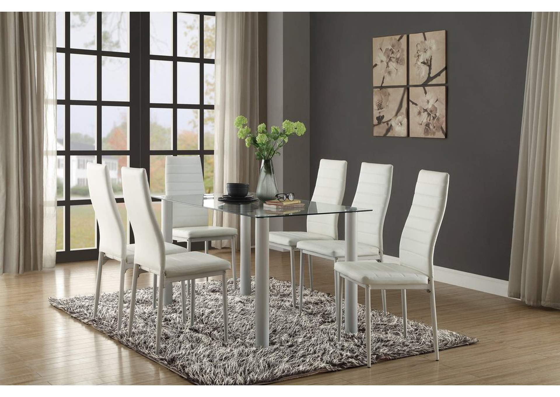 Side Chair, White P/U,Homelegance