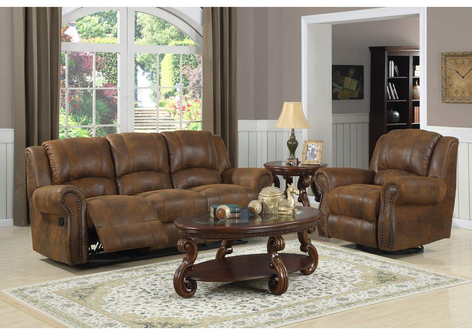 Cocktail Table; Glass Insert Top,Homelegance