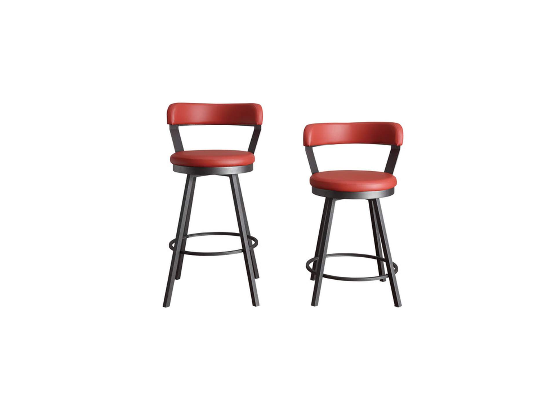 Red Swivel Pub Height Chair, Red, 3A,Homelegance