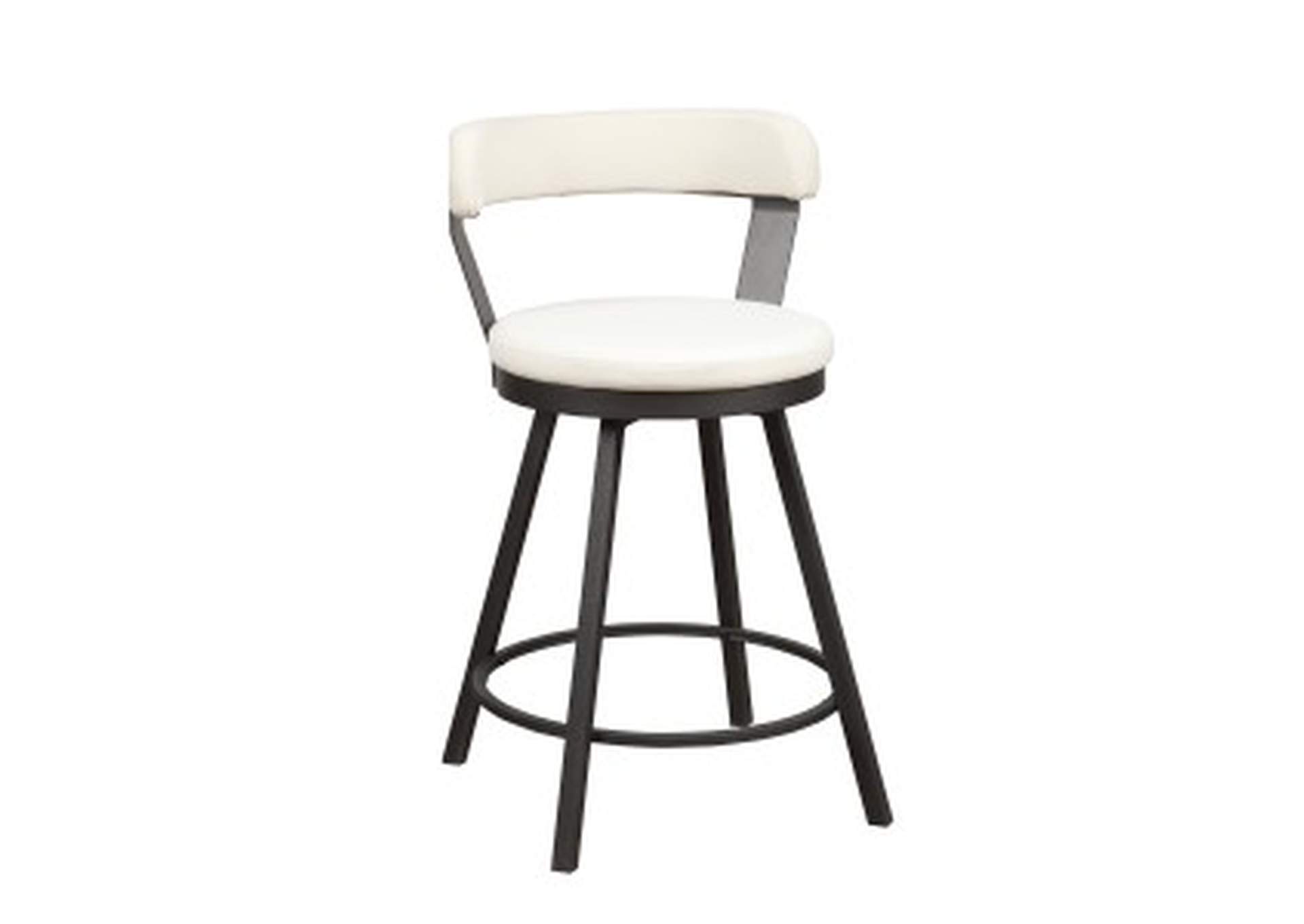 White Swivel Counter Height Chair, White, 3A,Homelegance