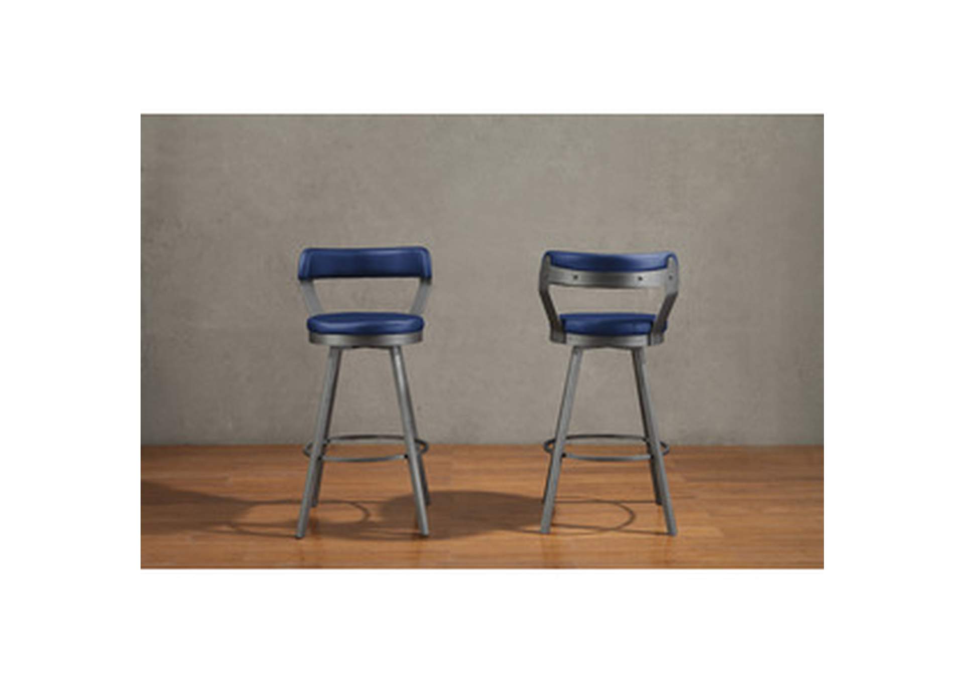 Swivel Pub Height Chair, Blue, 3A,Homelegance