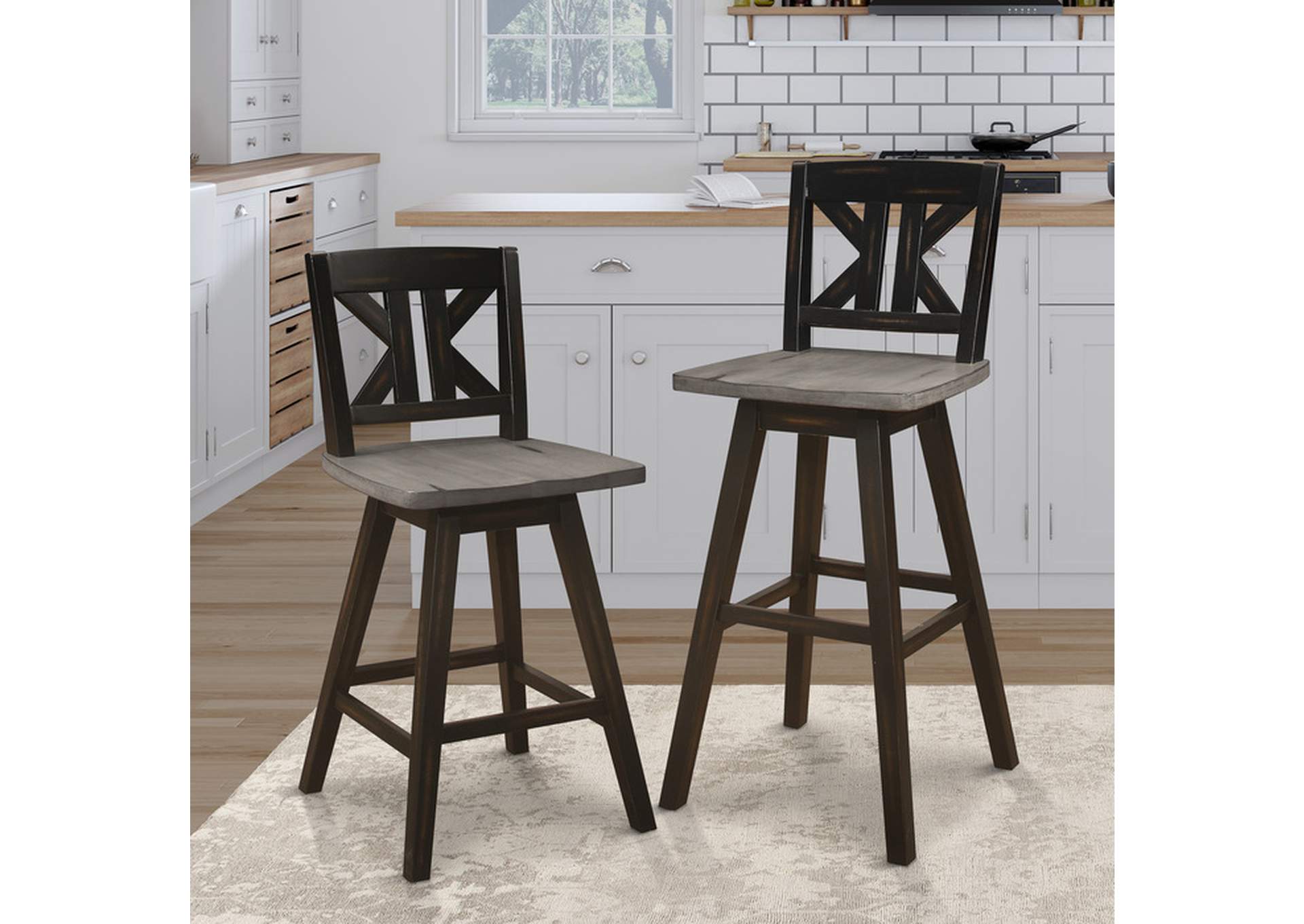 Amsonia Swivel Pub Height Chair,Homelegance