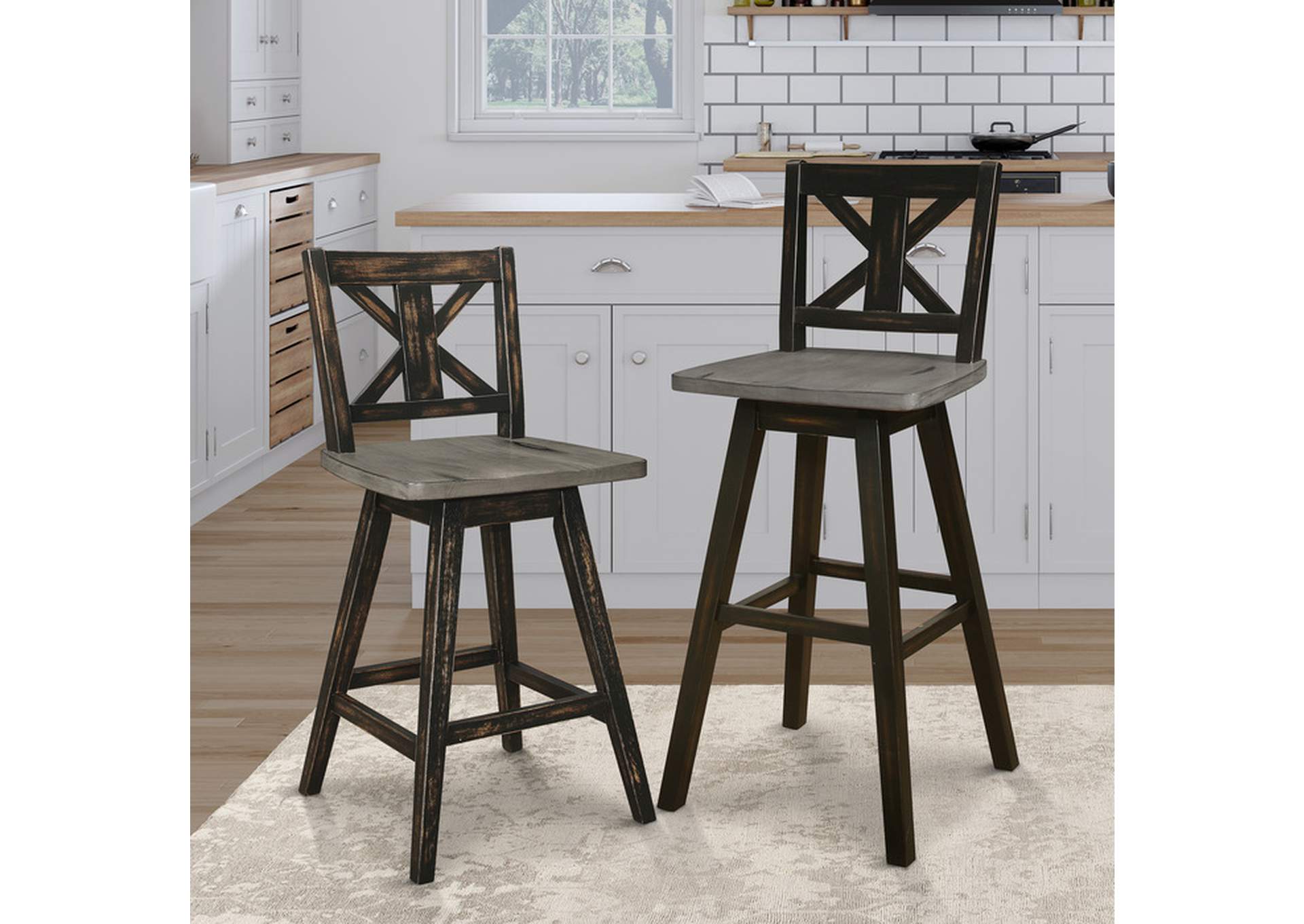 Amsonia Swivel Pub Height Chair,Homelegance