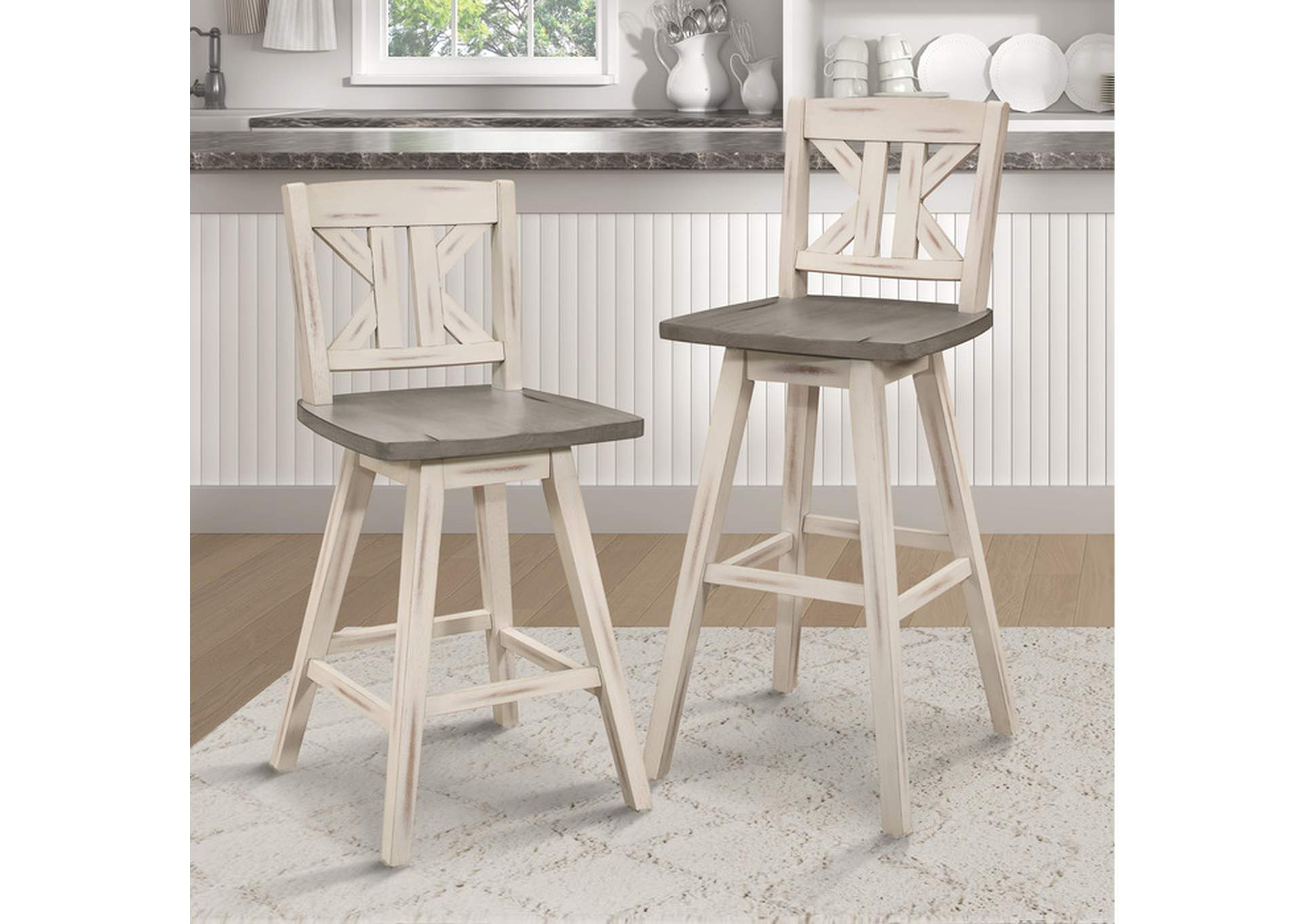 Amsonia Swivel Counter Height Chair,Homelegance