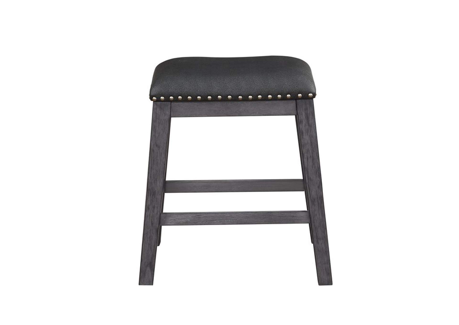 Black Counter Height Stool,Black Pu, Nailheads,Homelegance