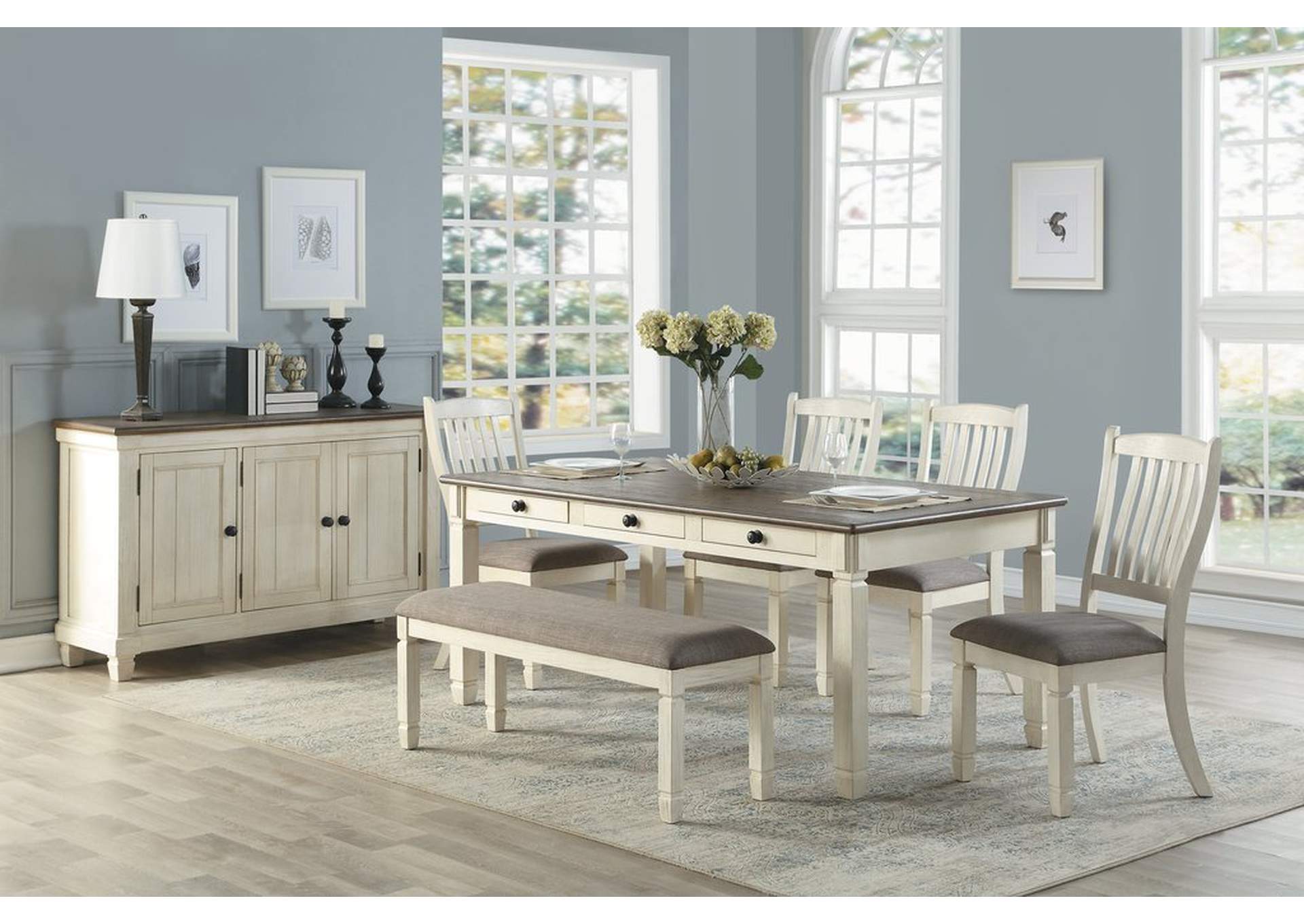 Dining Table W/6 Drws,Homelegance