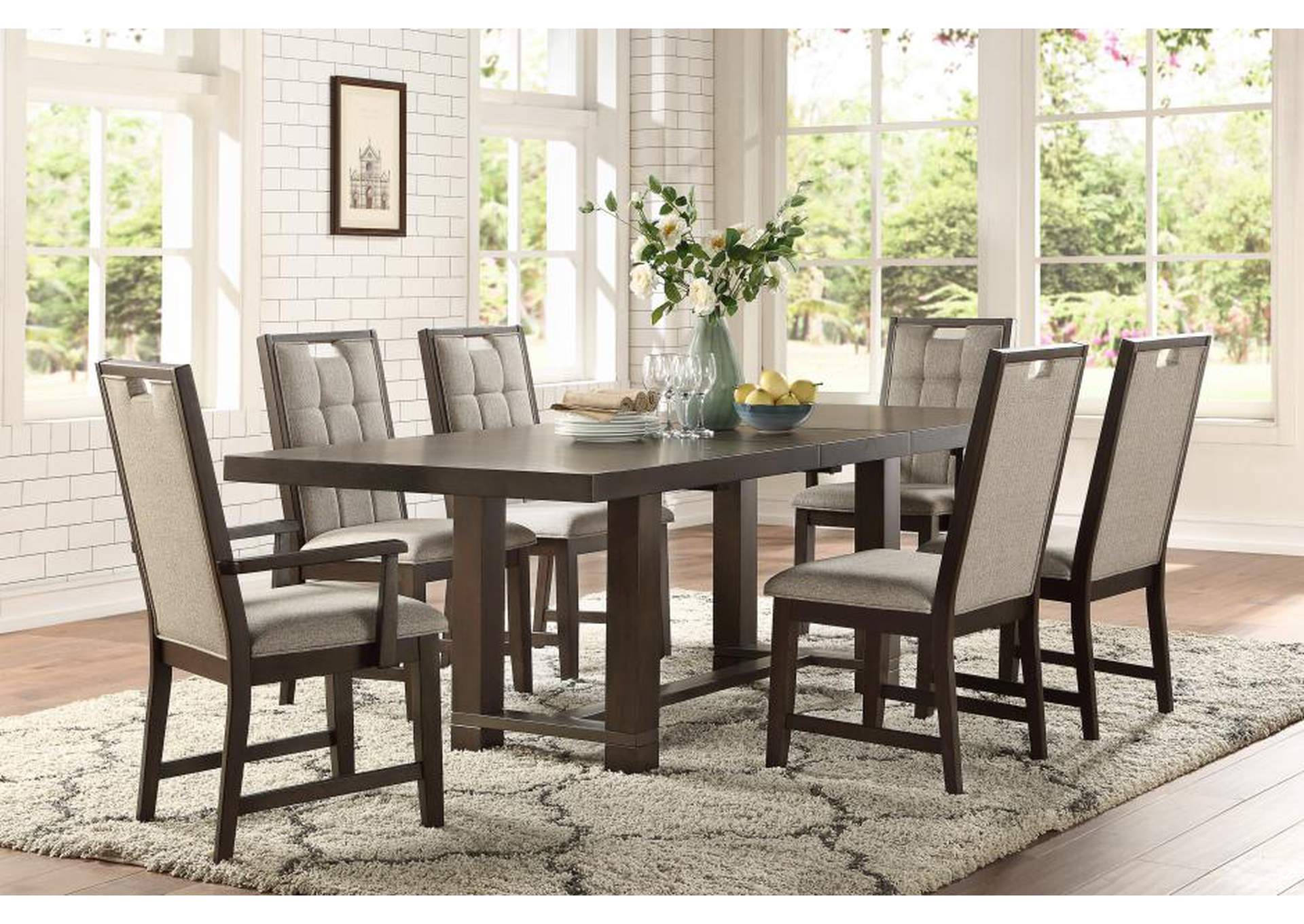 7Piece Dining Set (Tb + 4S + 2A),Homelegance