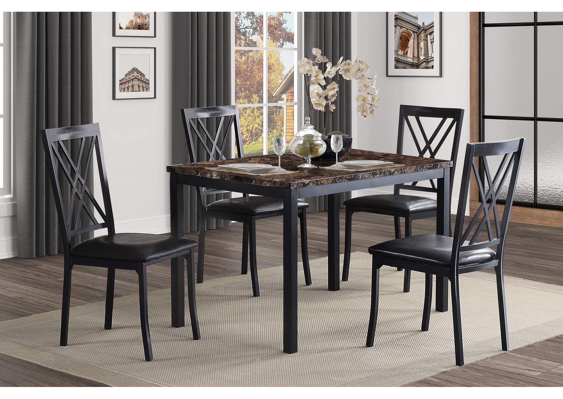 Waite Black Side Chair [Set Of 4],Homelegance