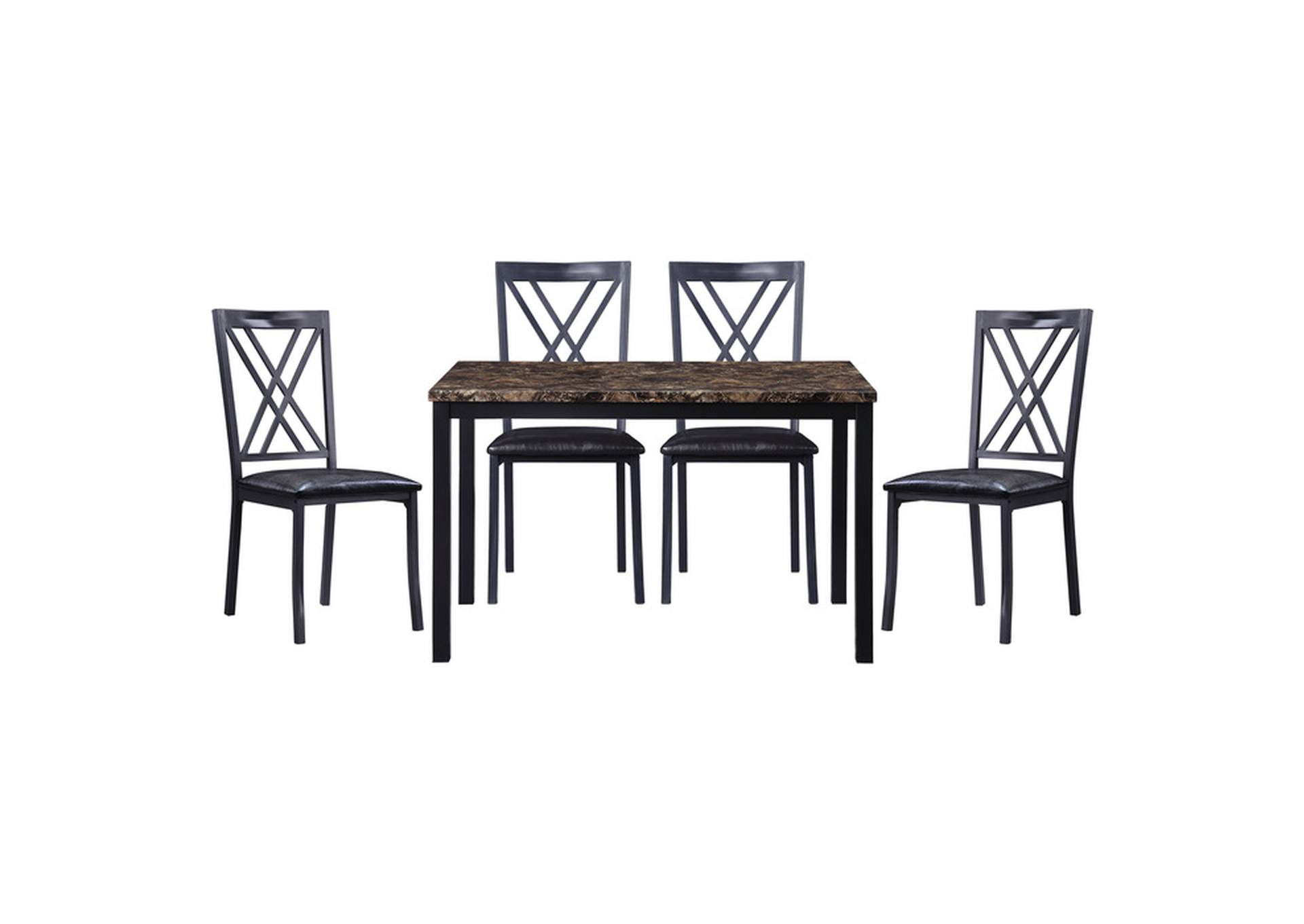 Waite 5 Piece Dining Set W/ 4 Chairs,Homelegance
