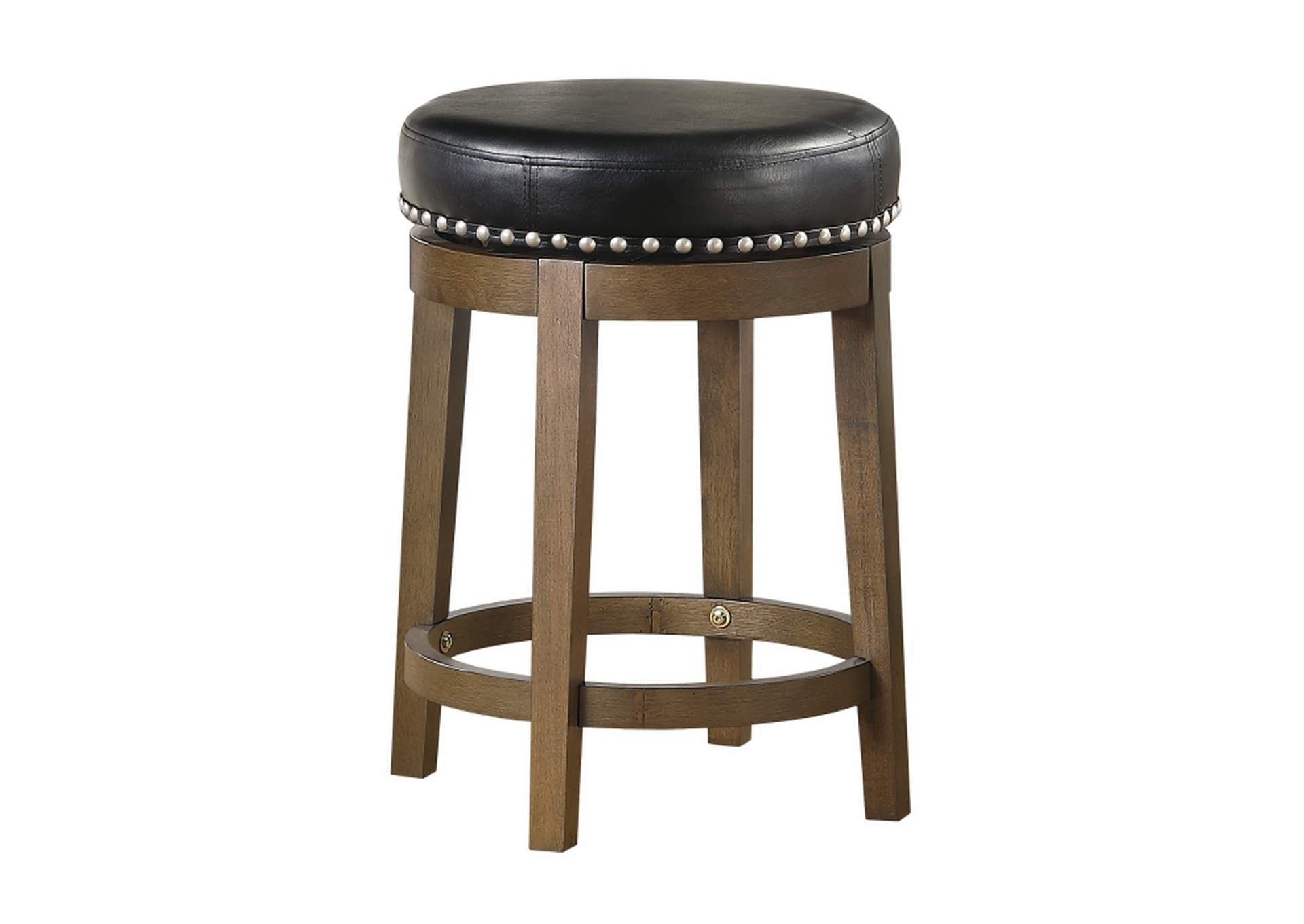 Westby Round Swivel Counter Height Stool, Black,Homelegance