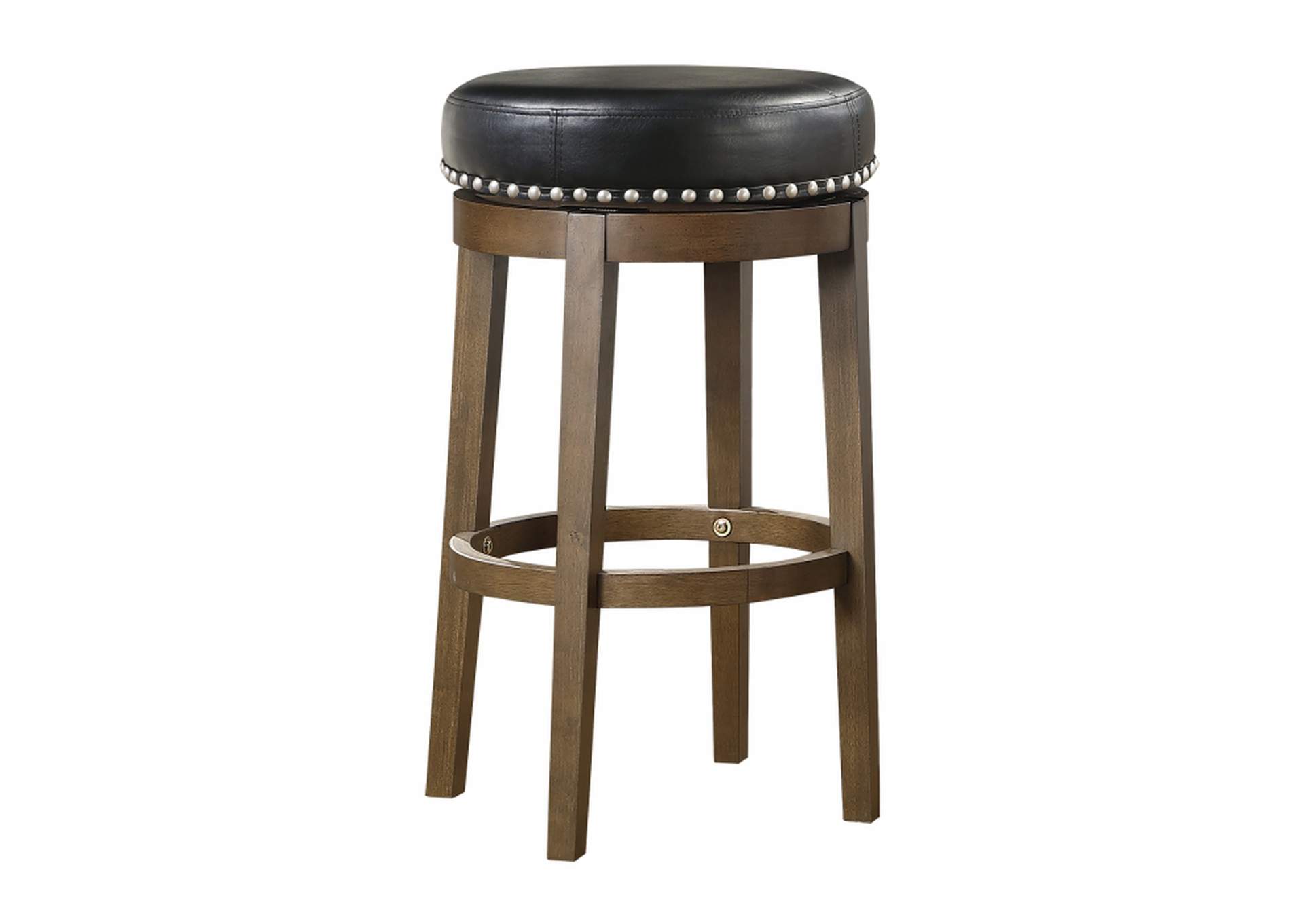 Westby Round Swivel Pub Height Stool, Black,Homelegance