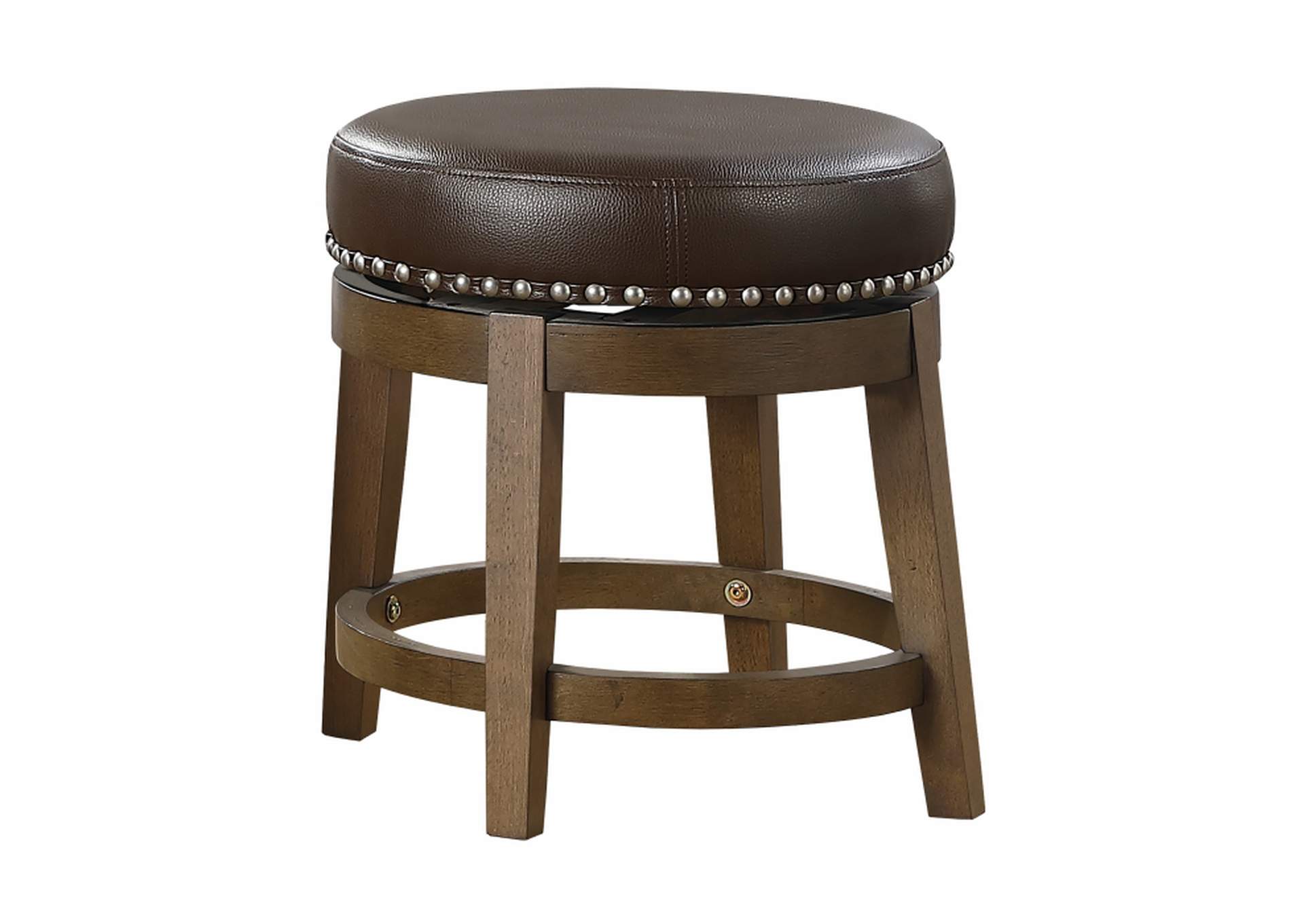 Westby Round Swivel Stool, Brown,Homelegance