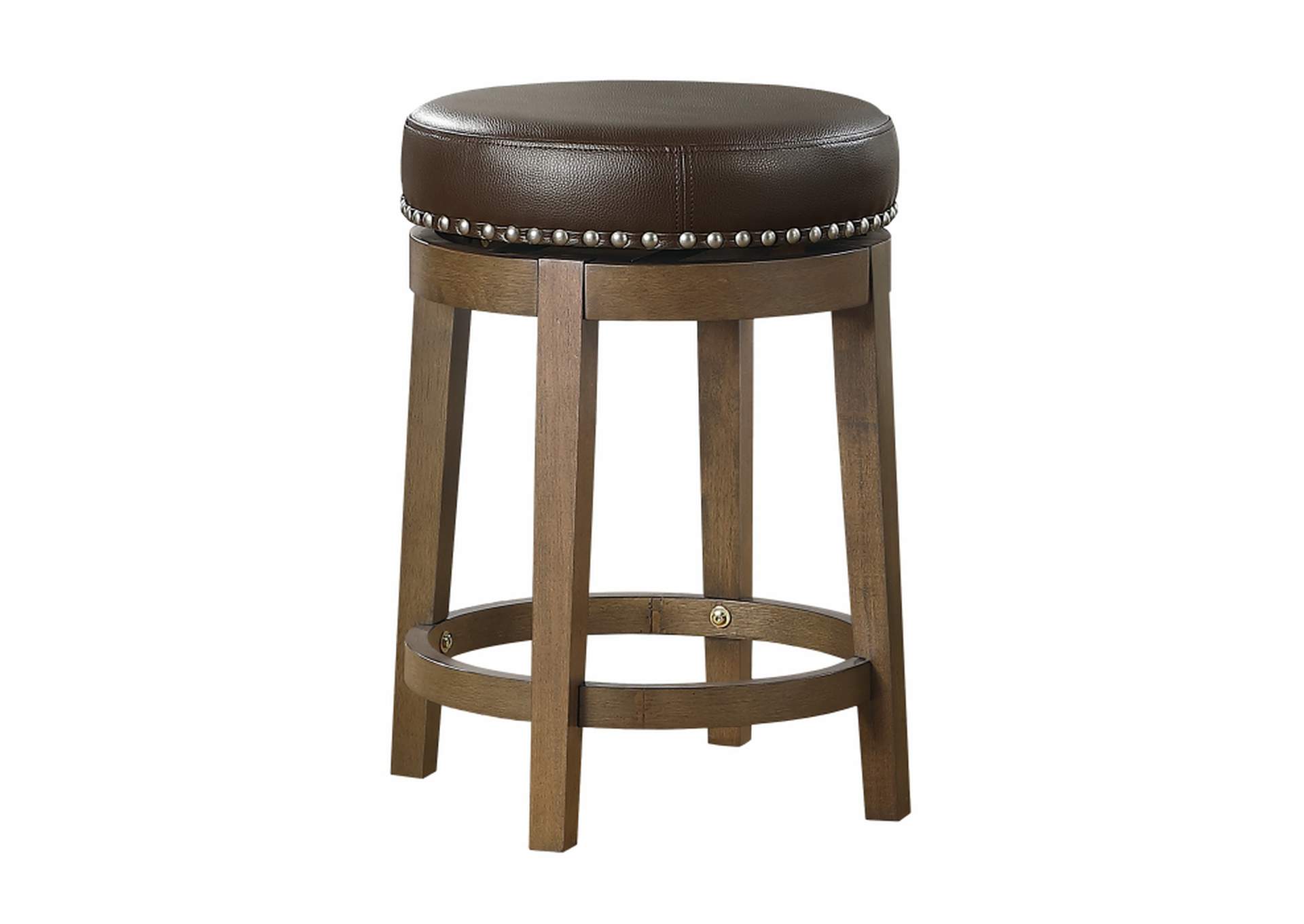 Westby Round Swivel Counter Height Stool, Brown,Homelegance