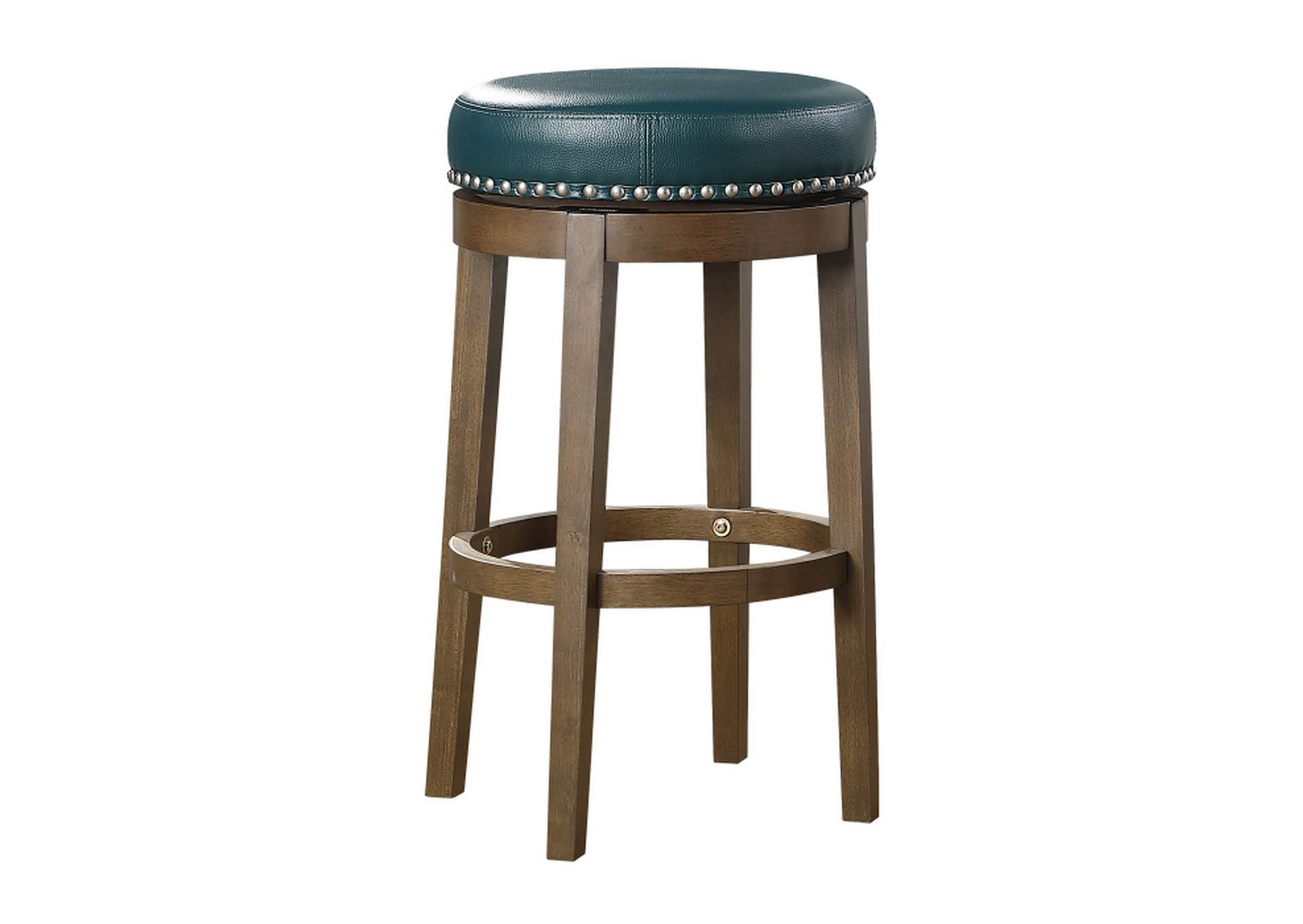 Westby Round Swivel Pub Height Stool, Green,Homelegance