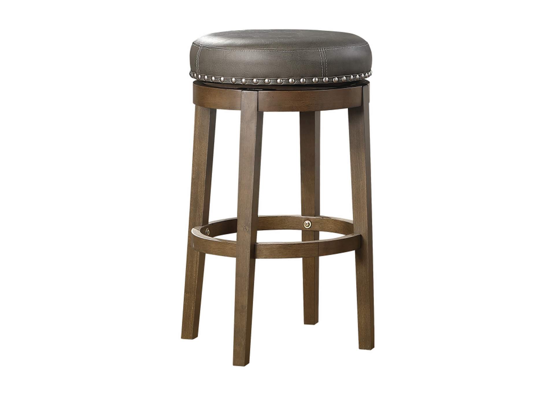 Westby Round Swivel Pub Height Stool, Gray,Homelegance