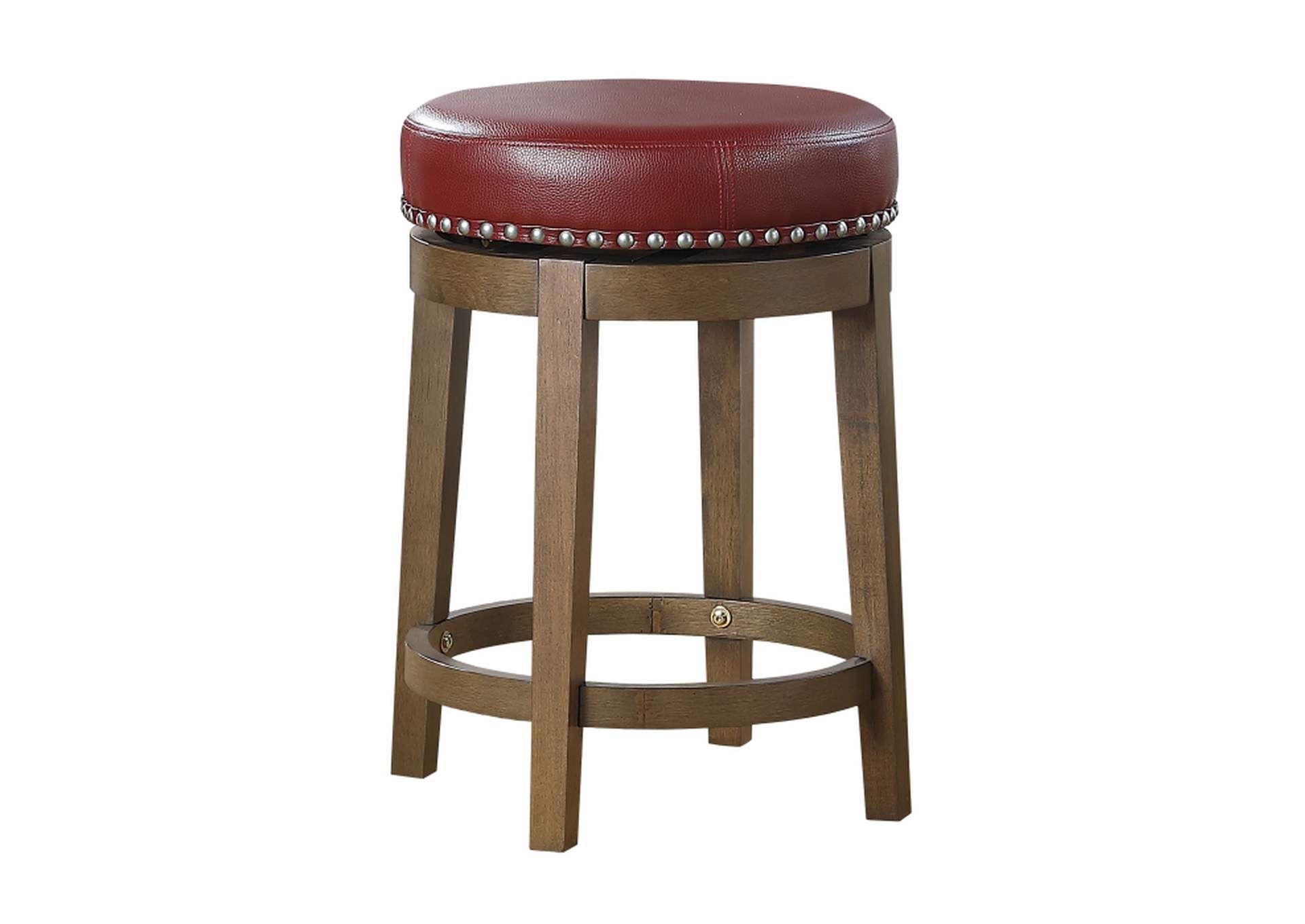 Westby Round Swivel Counter Height Stool, Red,Homelegance