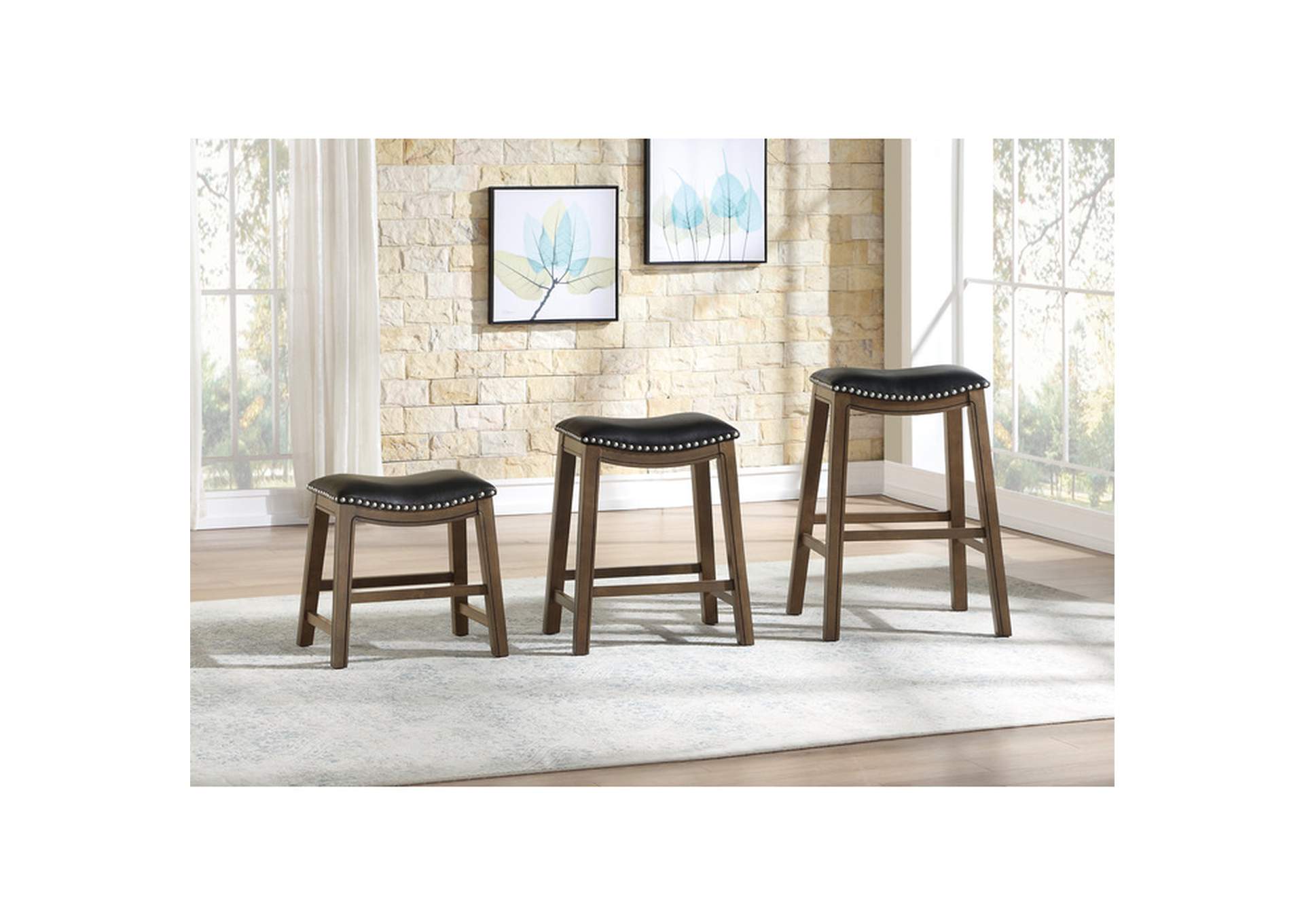 Ordway 18 Dining Stool, Black,Homelegance