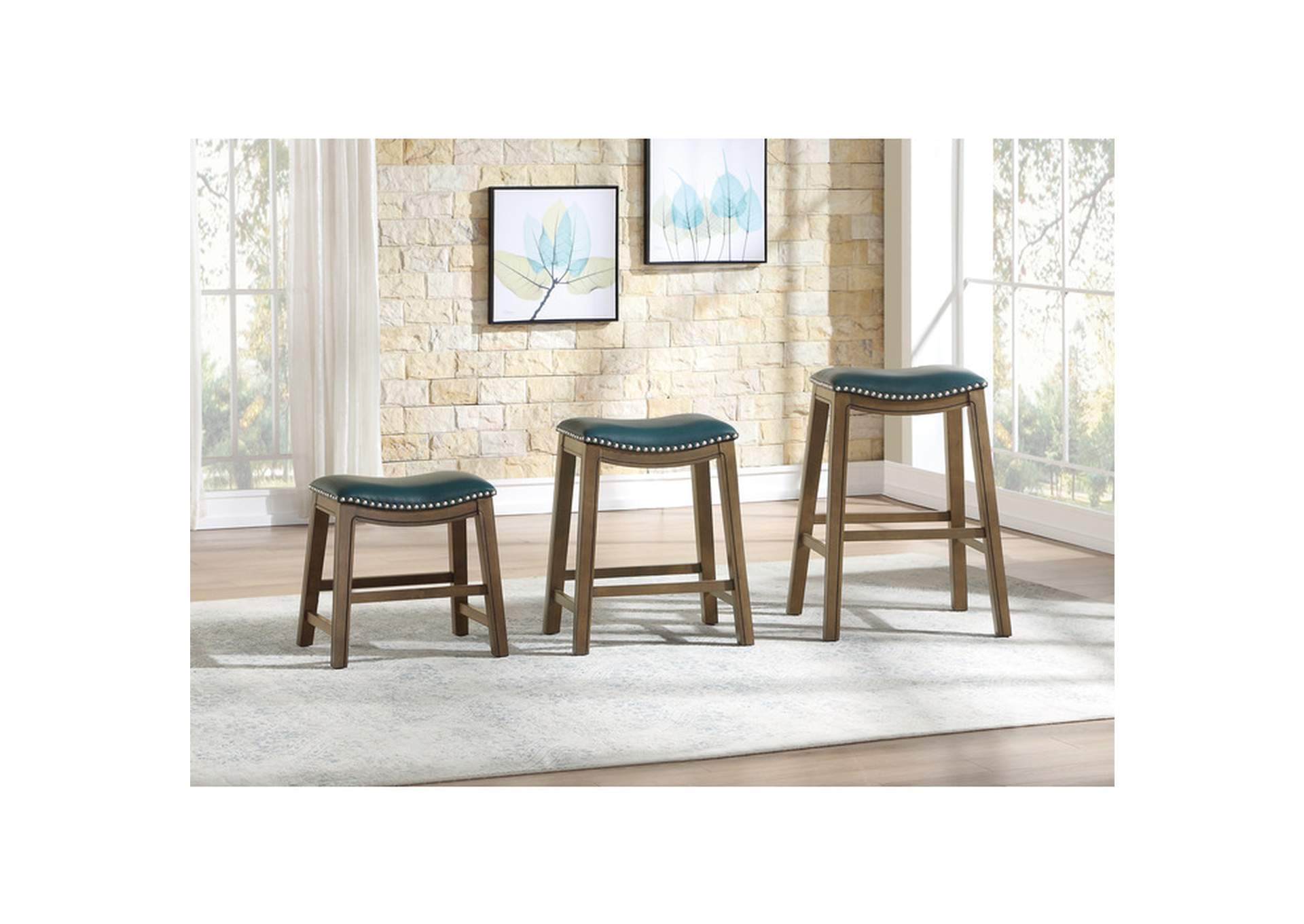 Ordway 18 Dining Stool, Green,Homelegance