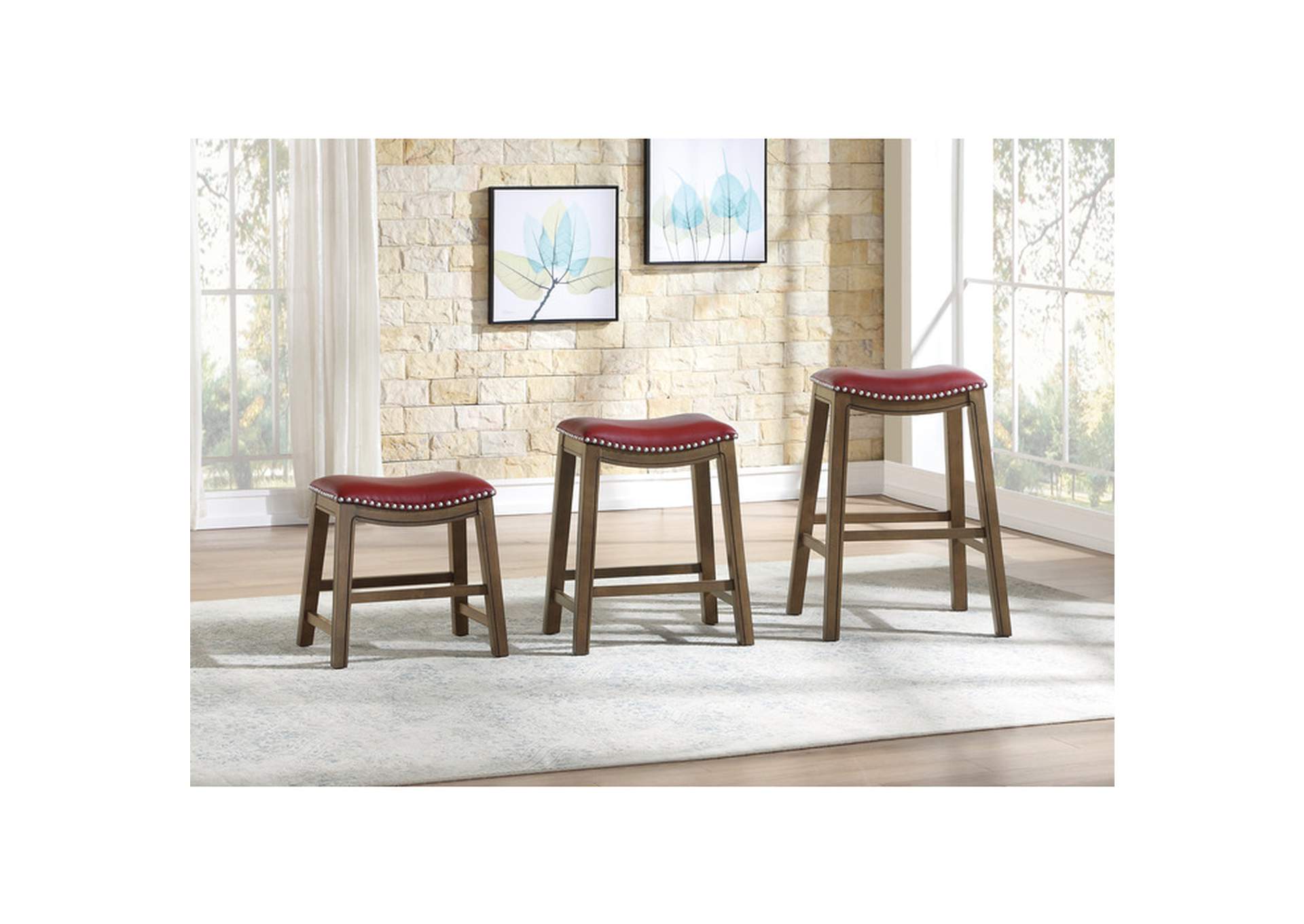 Ordway 24 Counter Height Stool, Red,Homelegance