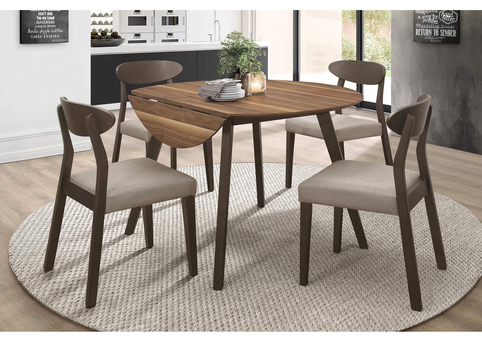 Gray Round Dining Table,Homelegance