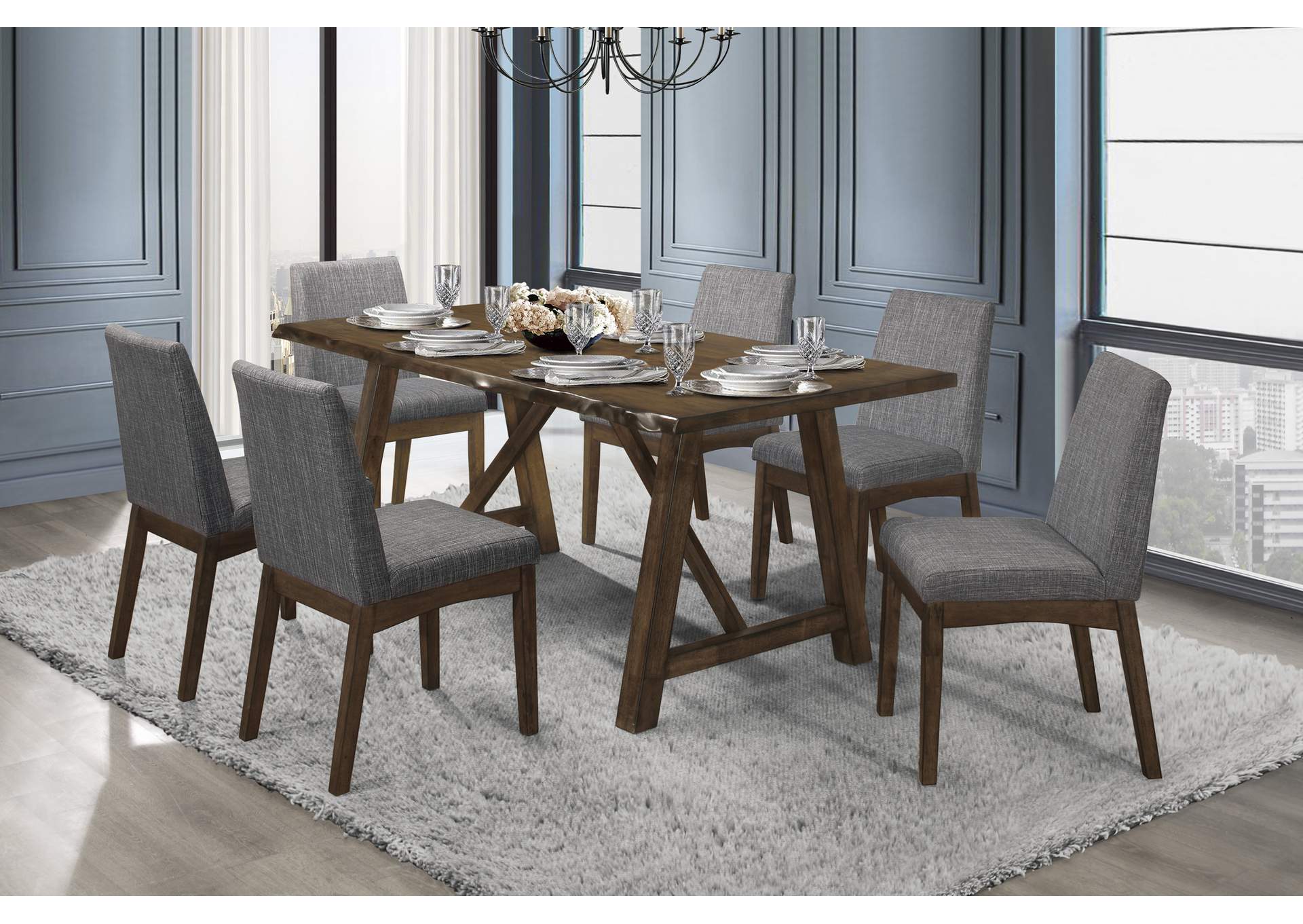 Whittaker Light Grey Dining Table,Homelegance