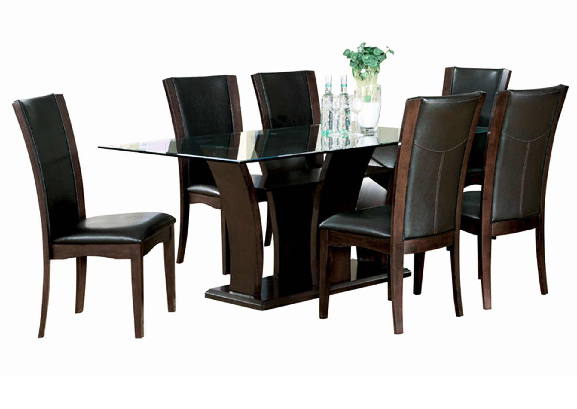 Daisy Black Dining Table Glass Top,Homelegance
