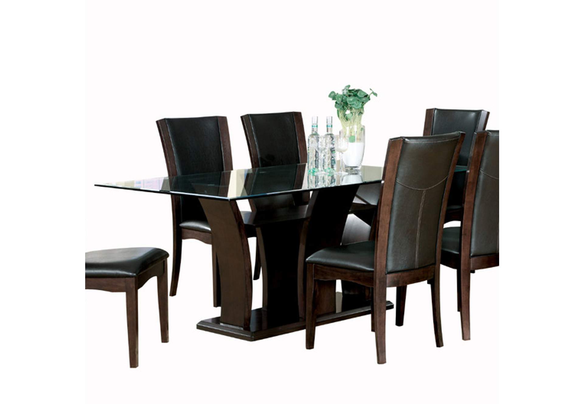 Daisy Black Dining Table Glass Top,Homelegance