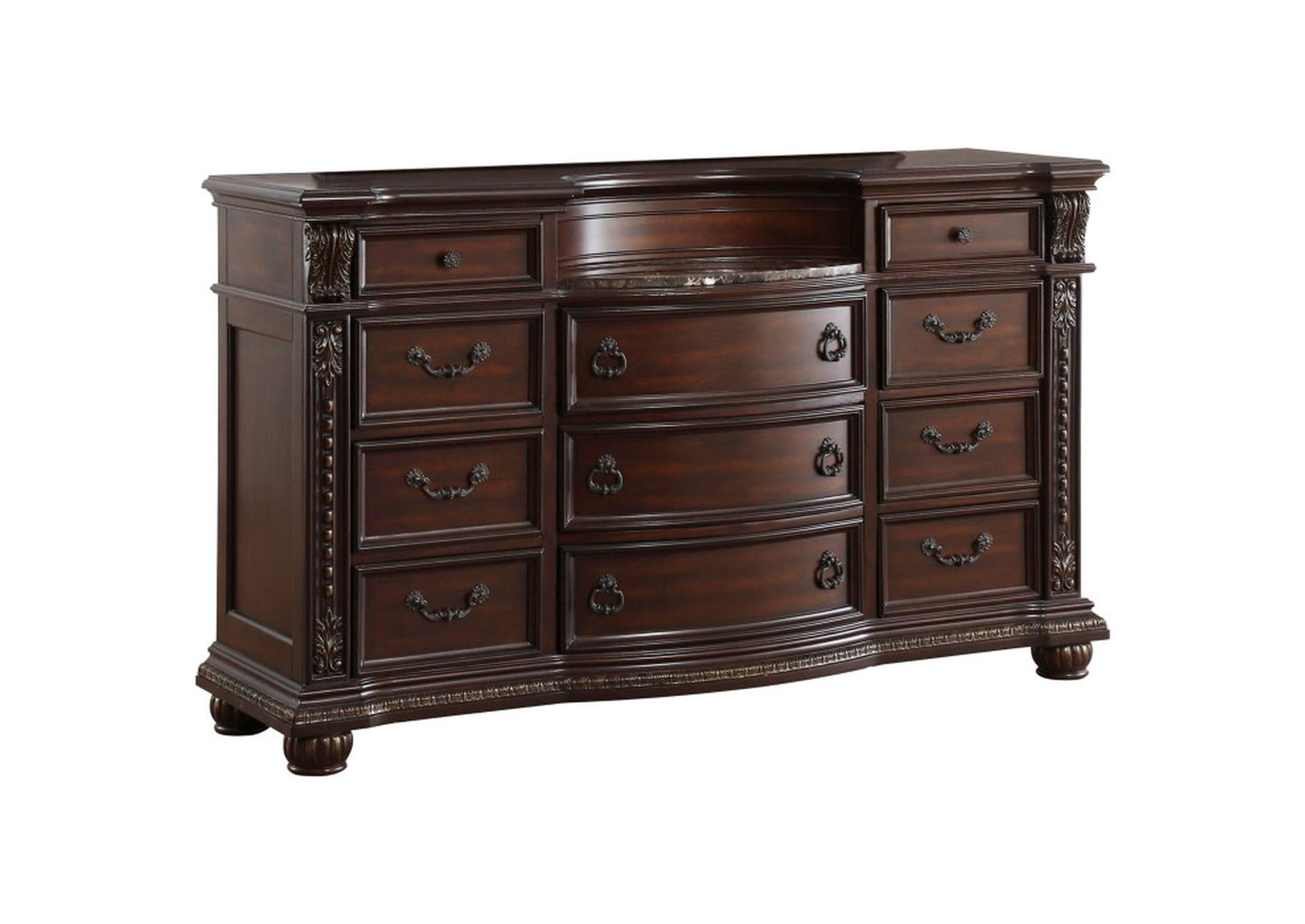 Cavalier Dresser, Marble Insert,Homelegance