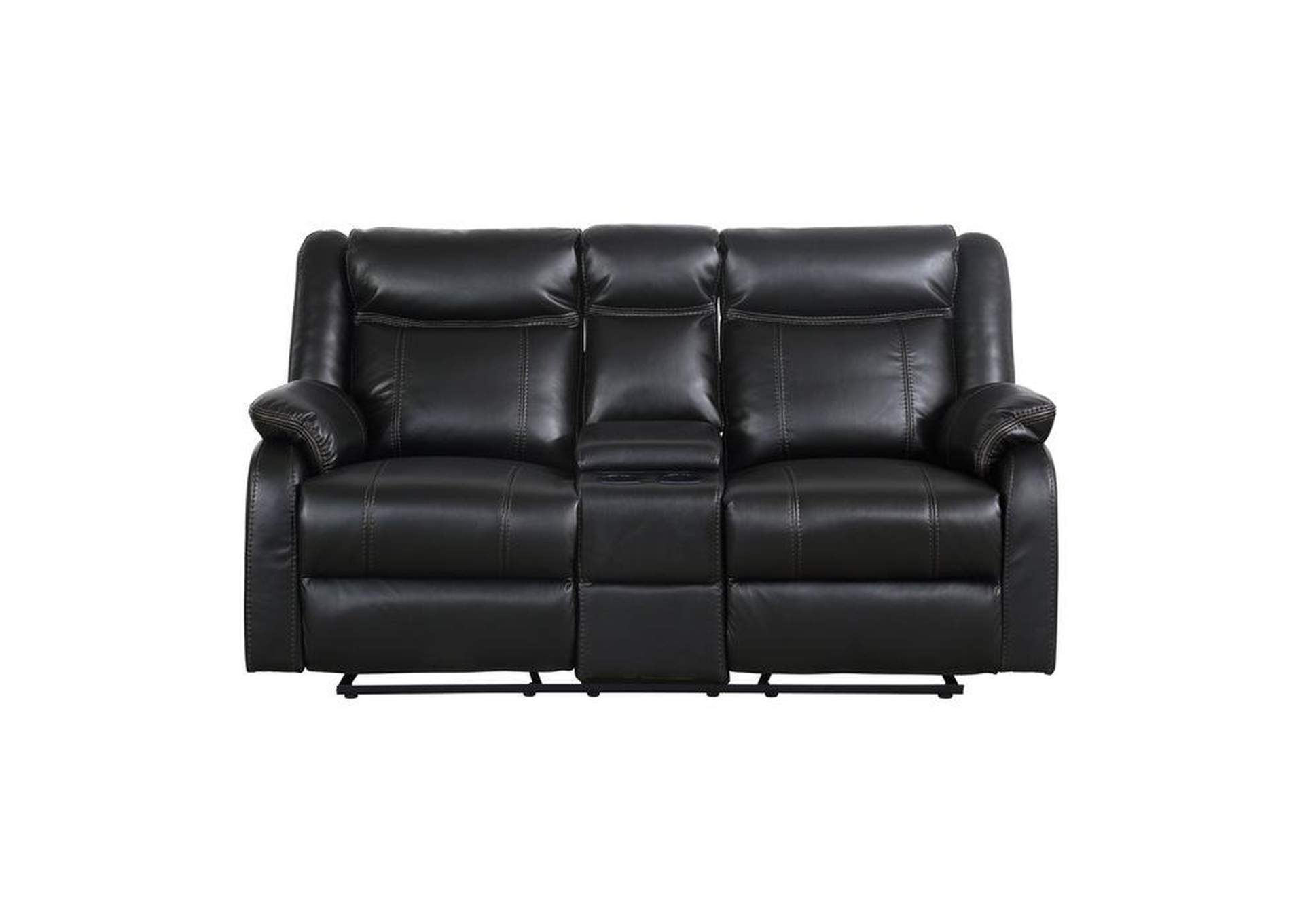 Jude Double Glider Reclining Love Seat With Center Console,Homelegance