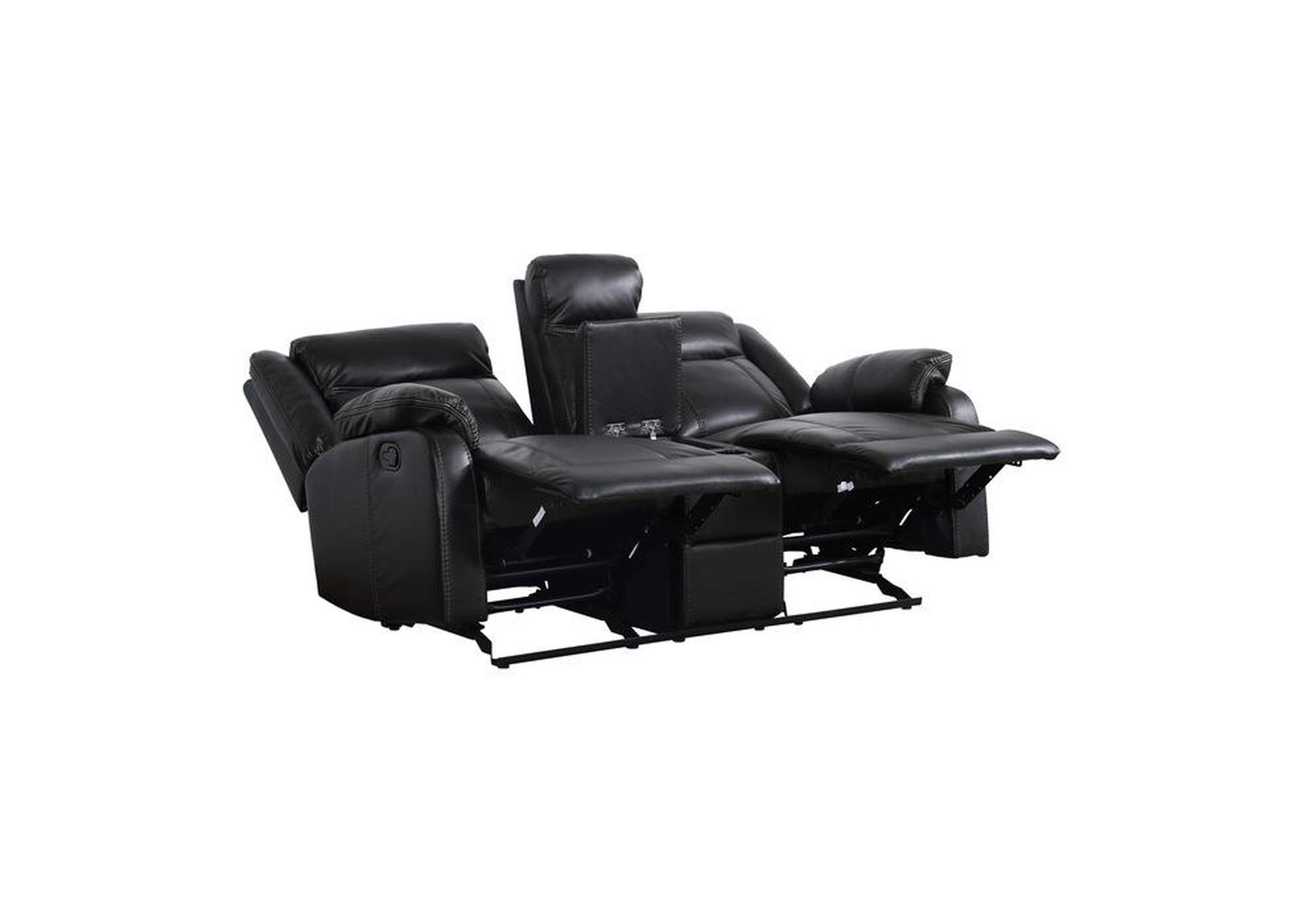 Jude Double Glider Reclining Love Seat With Center Console,Homelegance