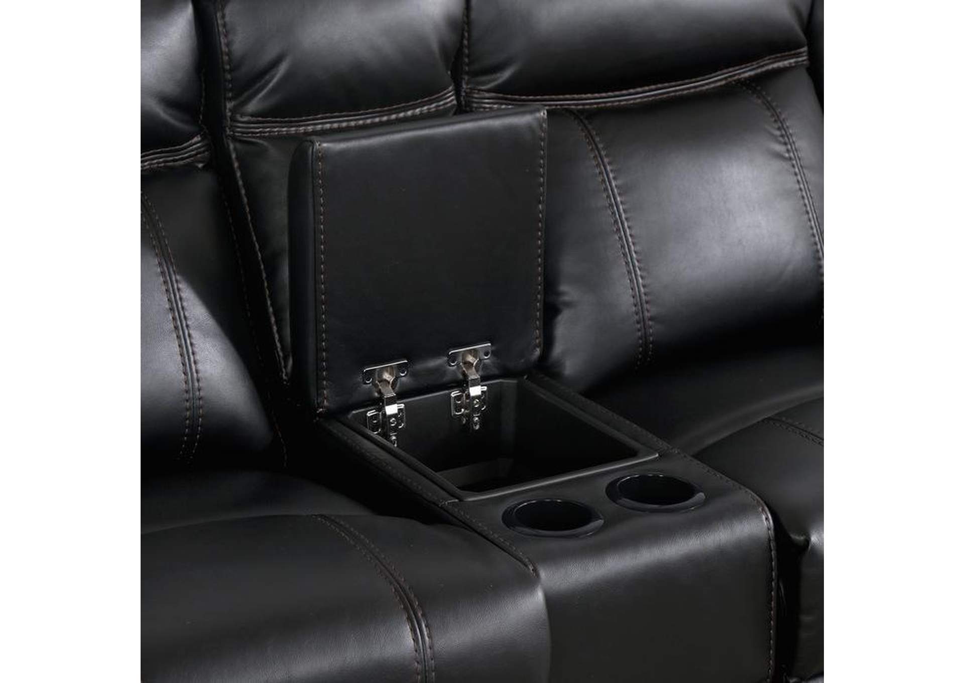 Jude Double Glider Reclining Love Seat With Center Console,Homelegance