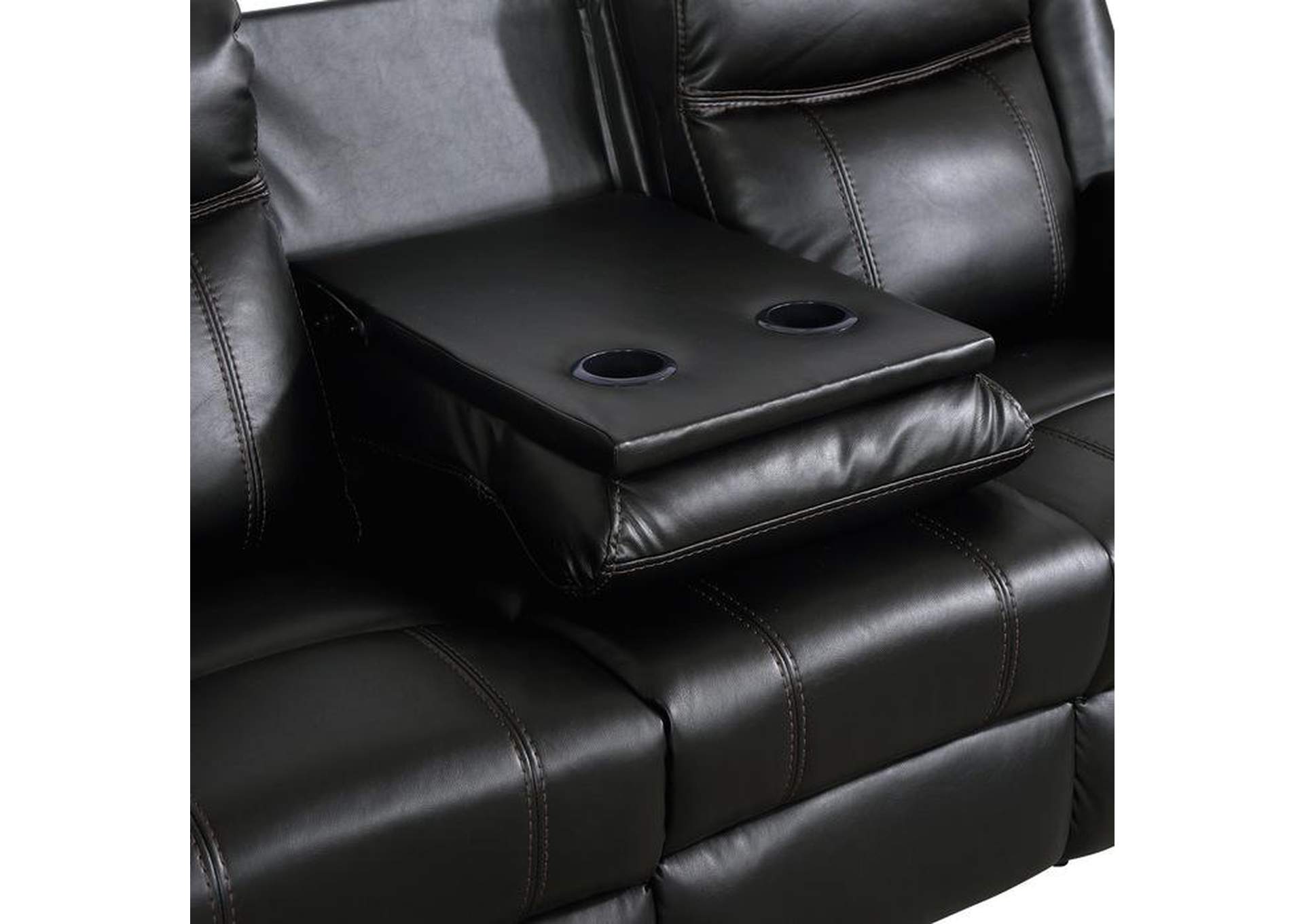 Jude Double Reclining Sofa With Center Drop-Down Cup Holders,Homelegance