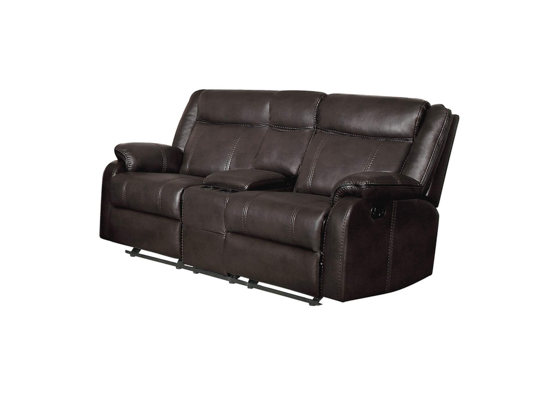 Jude Double Glider Reclining Love Seat with Center Console,Homelegance