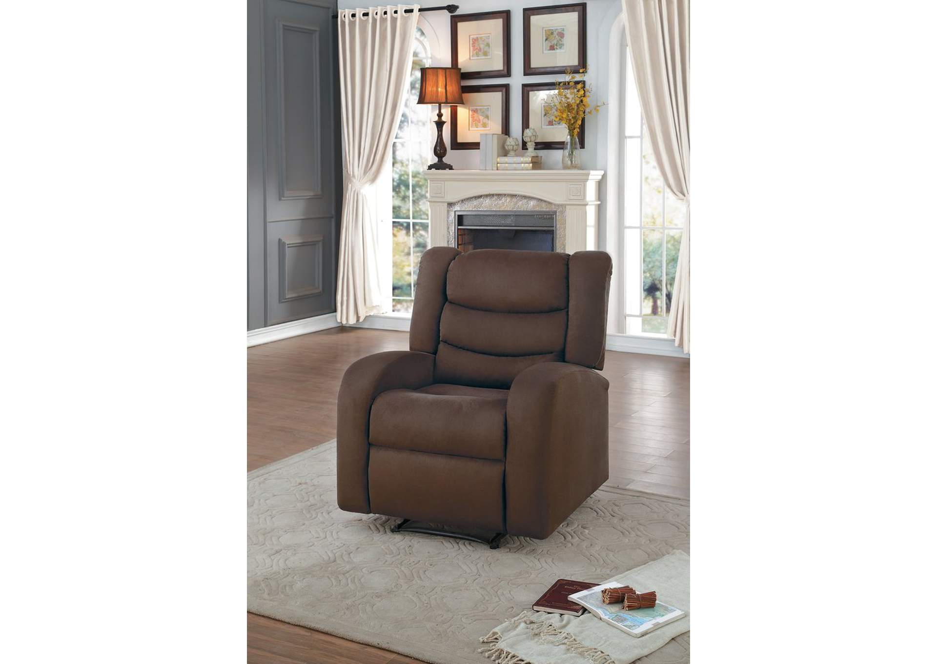 Reclining Chair,Choclate,Homelegance