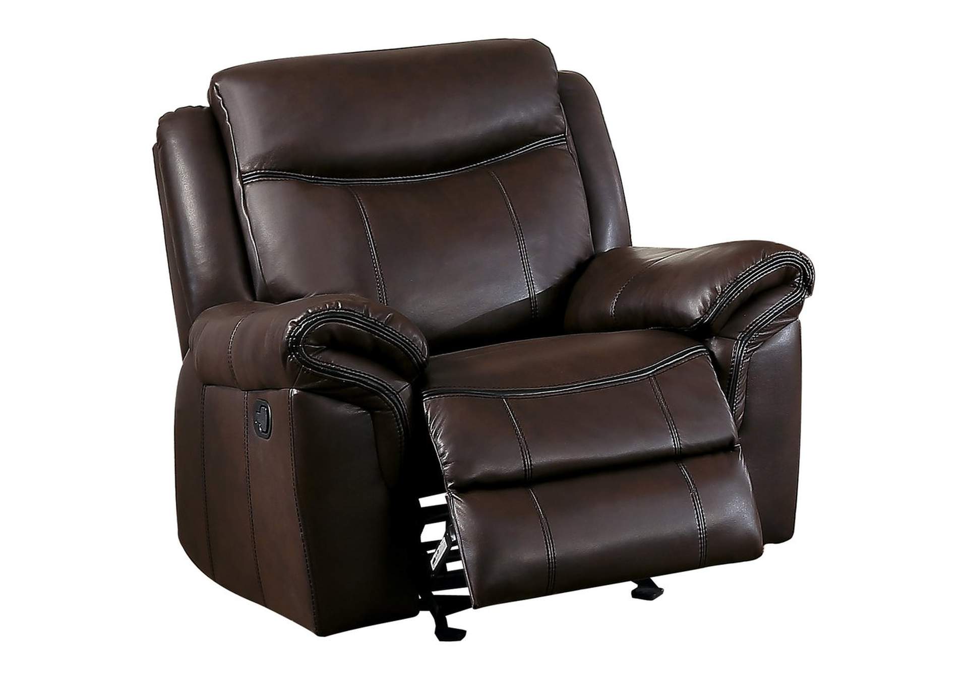 Brown Glider Reclining Chair Airehyde Match,Homelegance