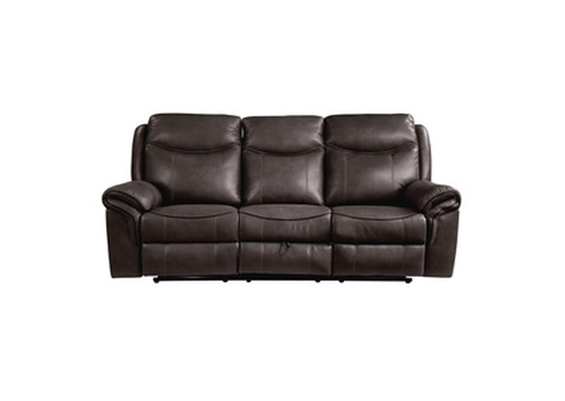 Aram Double Reclining Sofa With Center Drop-Down Cup Holders, Receptacles, Hidden Drawer And Usb Ports,Homelegance