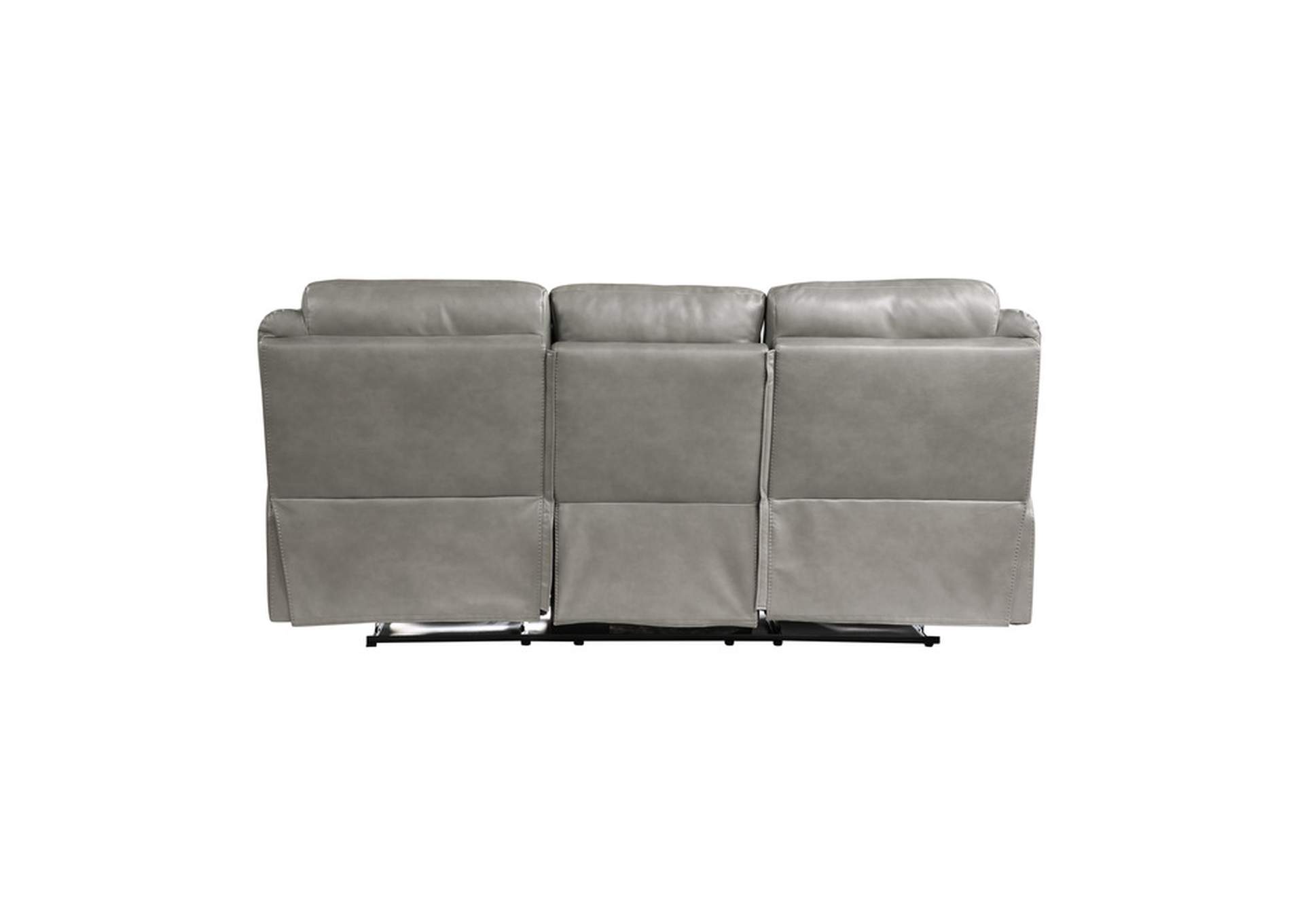 Aram Double Reclining Sofa with Center Drop-Down Cup Holders, Receptacles, Hidden Drawer and USB Ports,Homelegance