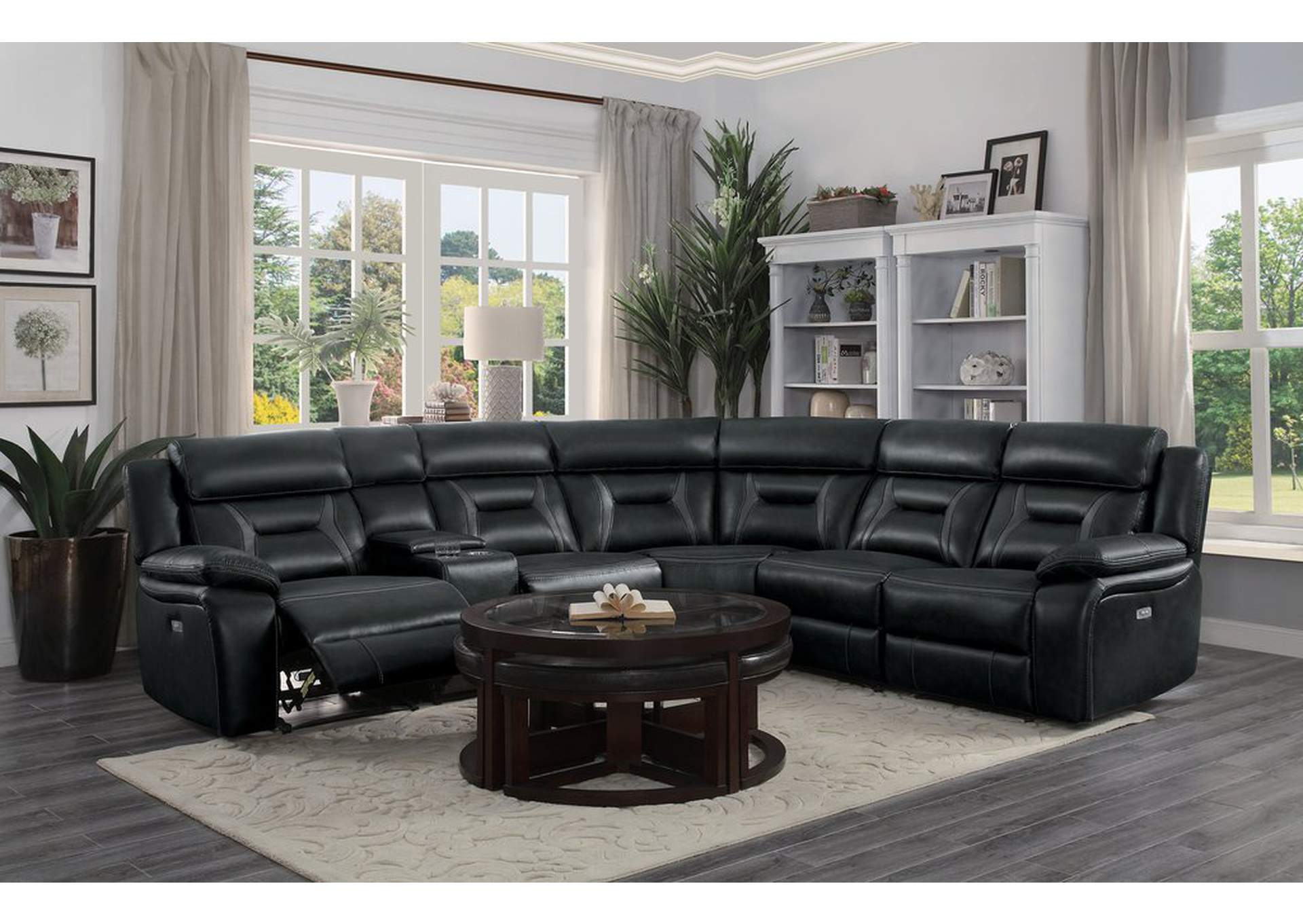 Dark Grey (1/6) Power Lsf Reclining Chair,Homelegance