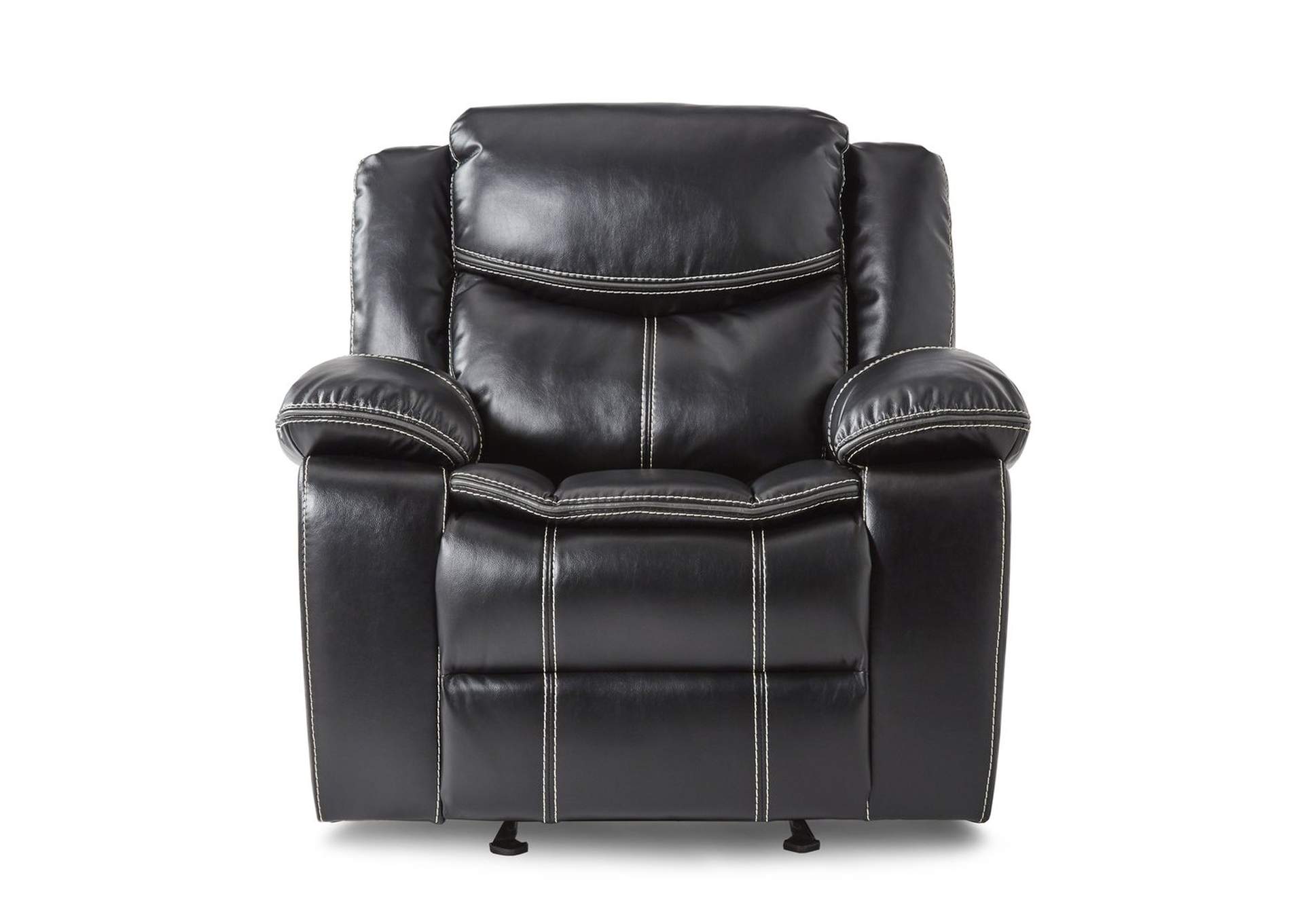 Glider Reclining Chair, Blk Leather Gel Match,Homelegance