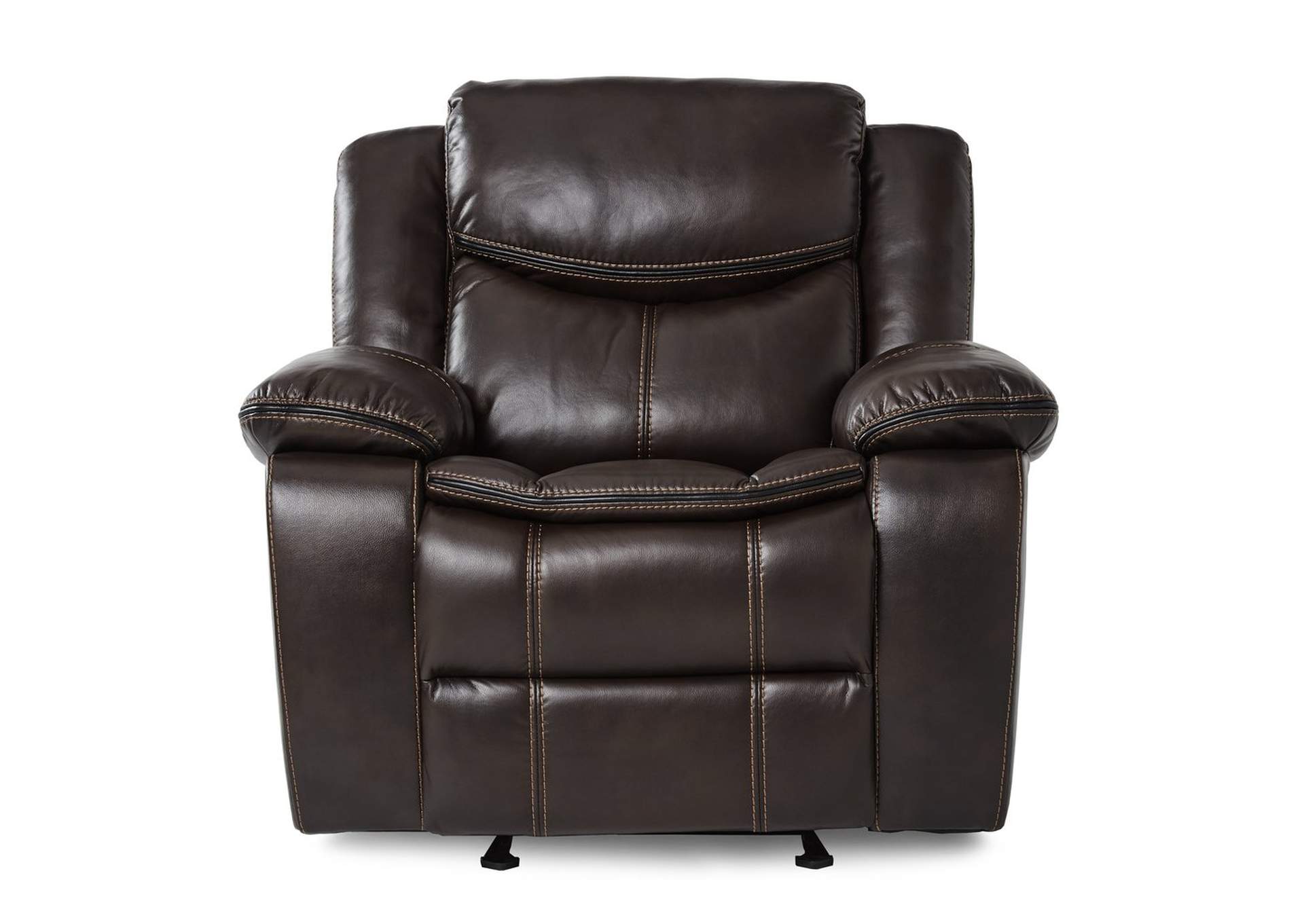 Brown Glider Reclining ChairLeather Gel Match,Homelegance