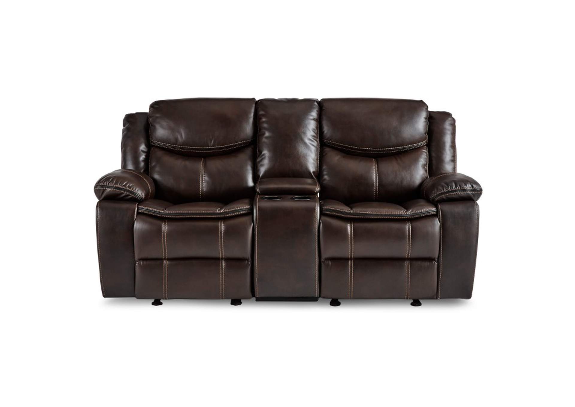 Bastrop Double Glider Reclining Love Seat with Center Console,Homelegance