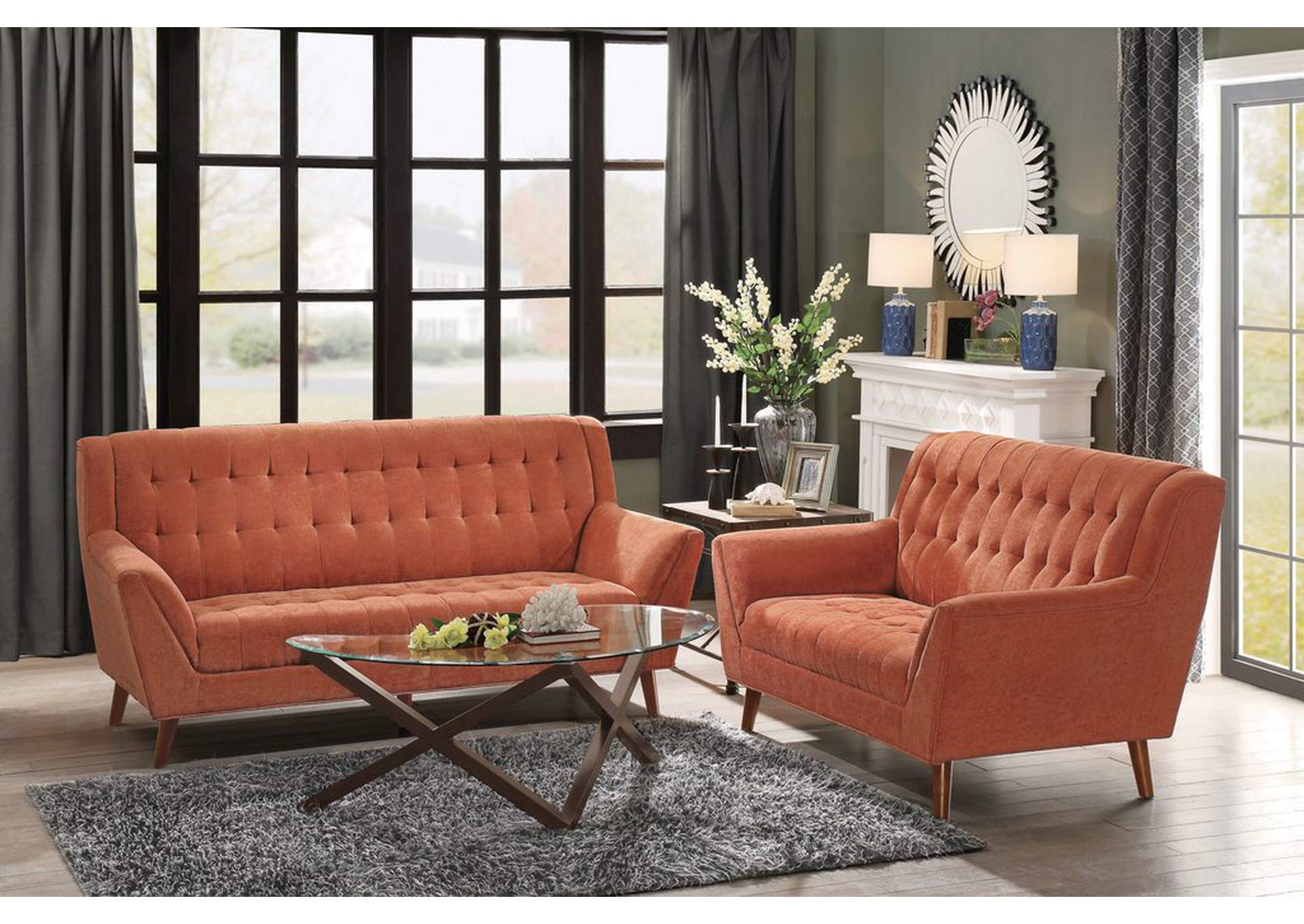 Orange Sofa,Homelegance