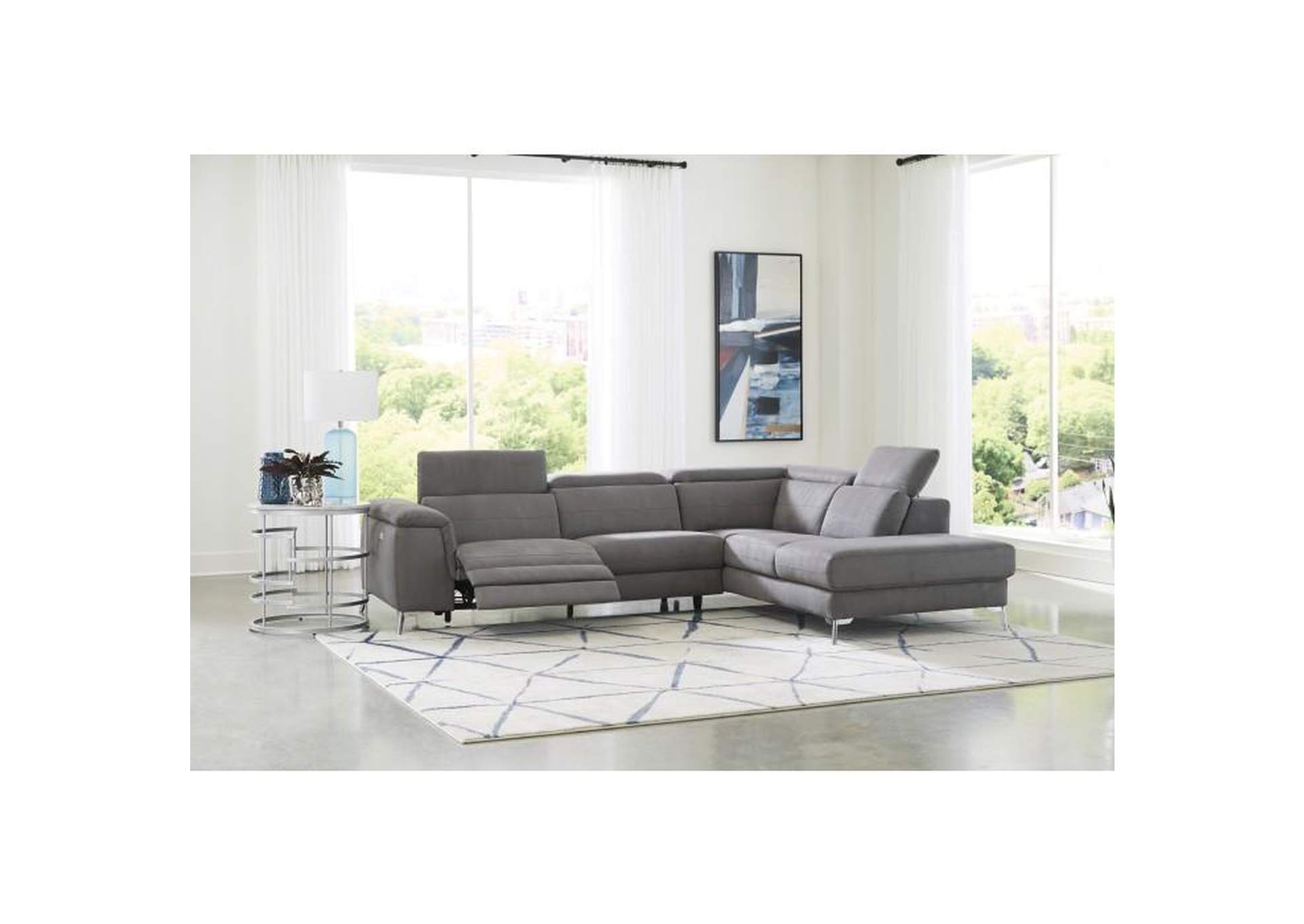 Cinque 2-Piece Power Sectional With Right Chaise,Homelegance