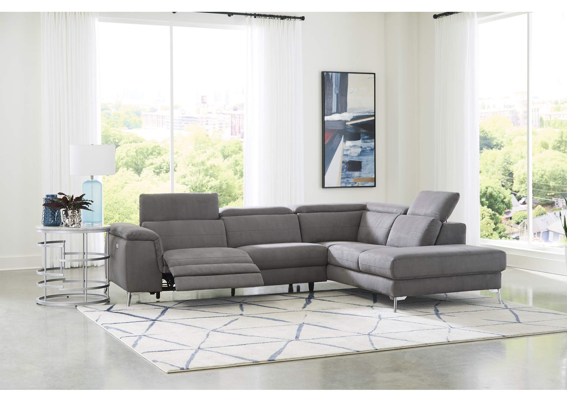 Cinque Grey 2-Piece Sectional W/ Right Chaise,Homelegance