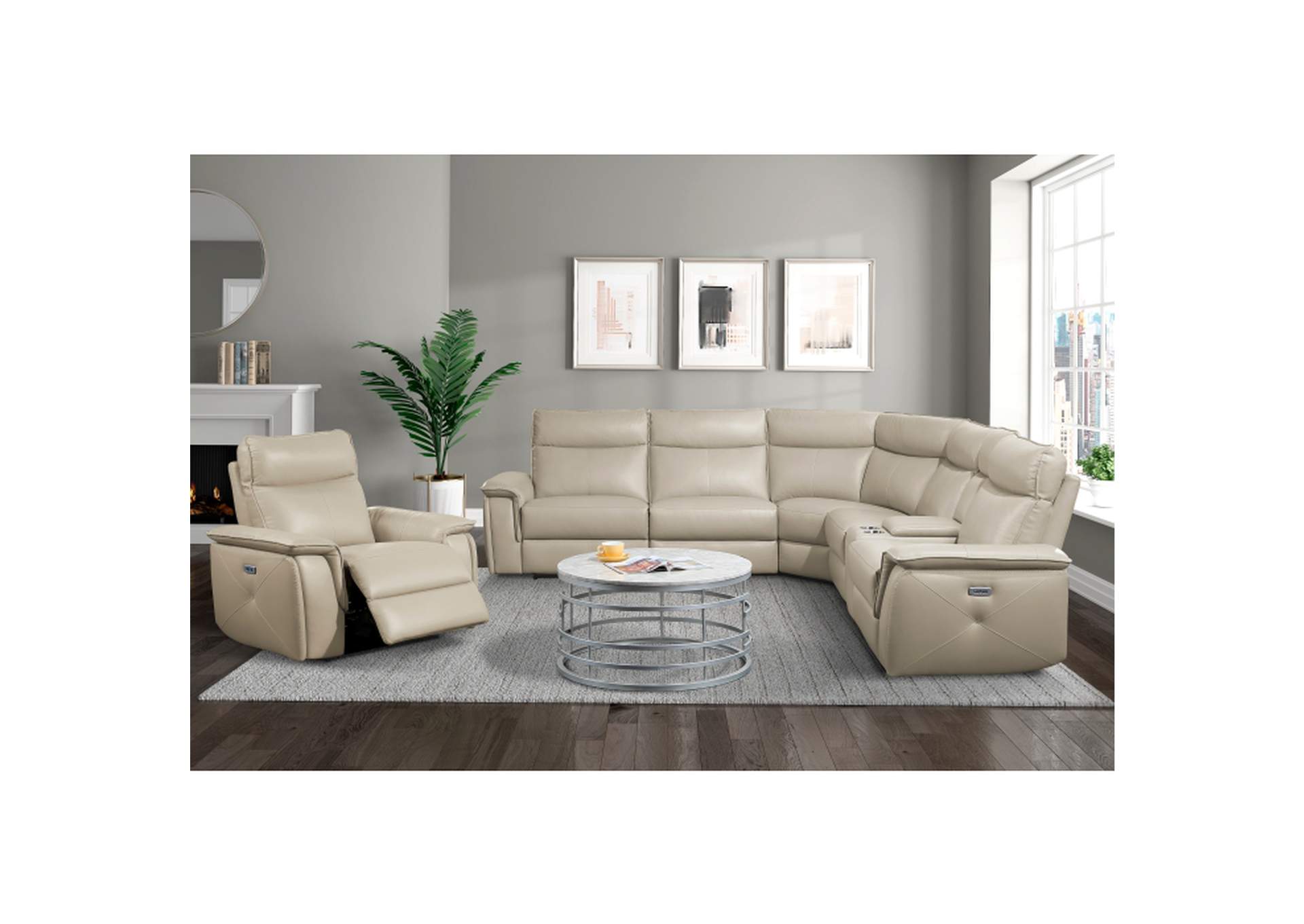 Maroni Power Reclining Chair with Power Headrest,Homelegance